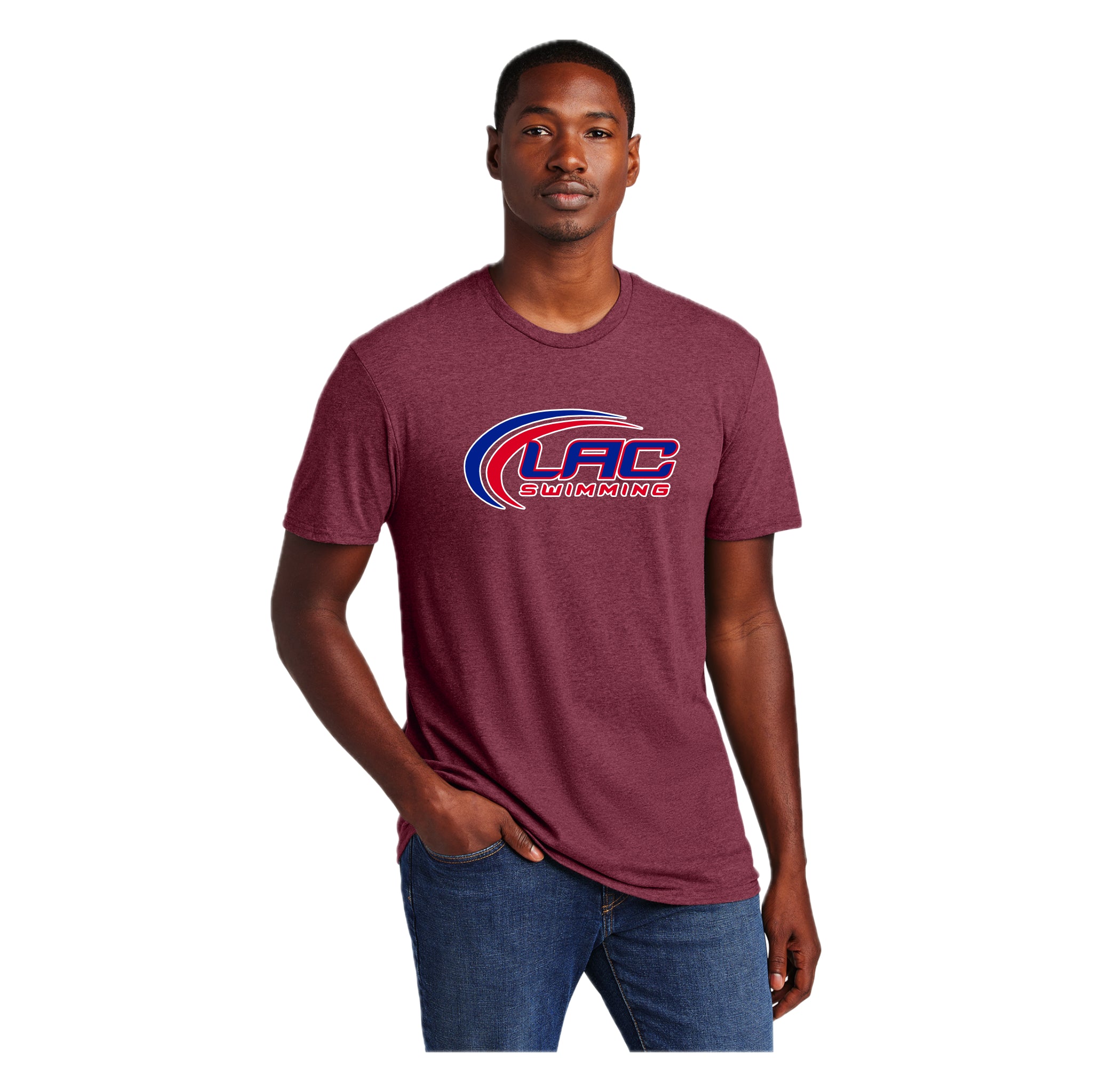 LACSH004 01 Heather Cardinal Short Sleeve Tee