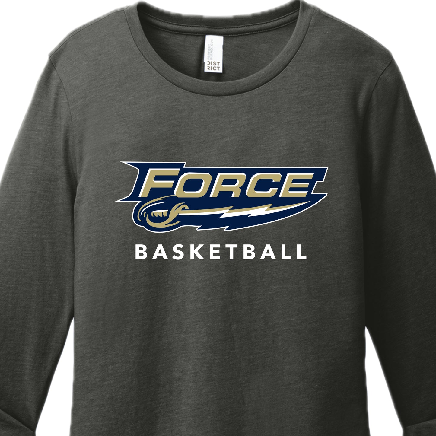 FRC2205 Force Basketball Heather Charcoal Ladies Long Sleeve Tee