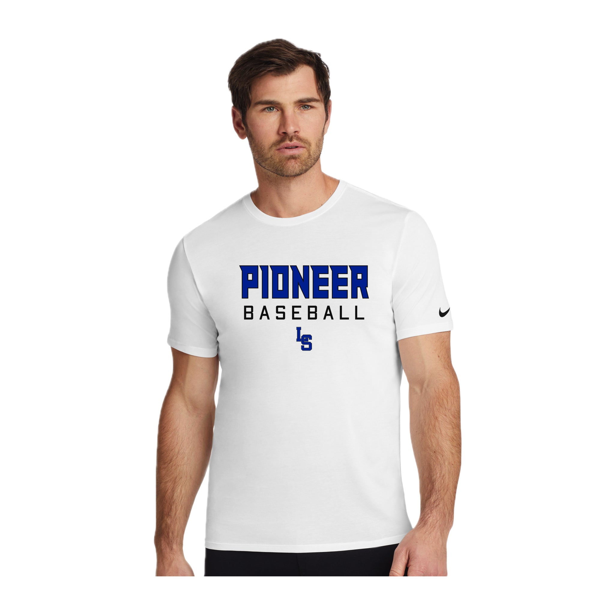 LSHS0225-06 Nike White Short Sleeve Performance Tee