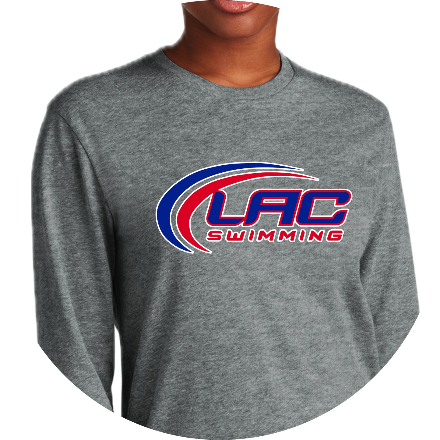 LACSH004 06 Dk Heather Grey Long Sleeve Tee