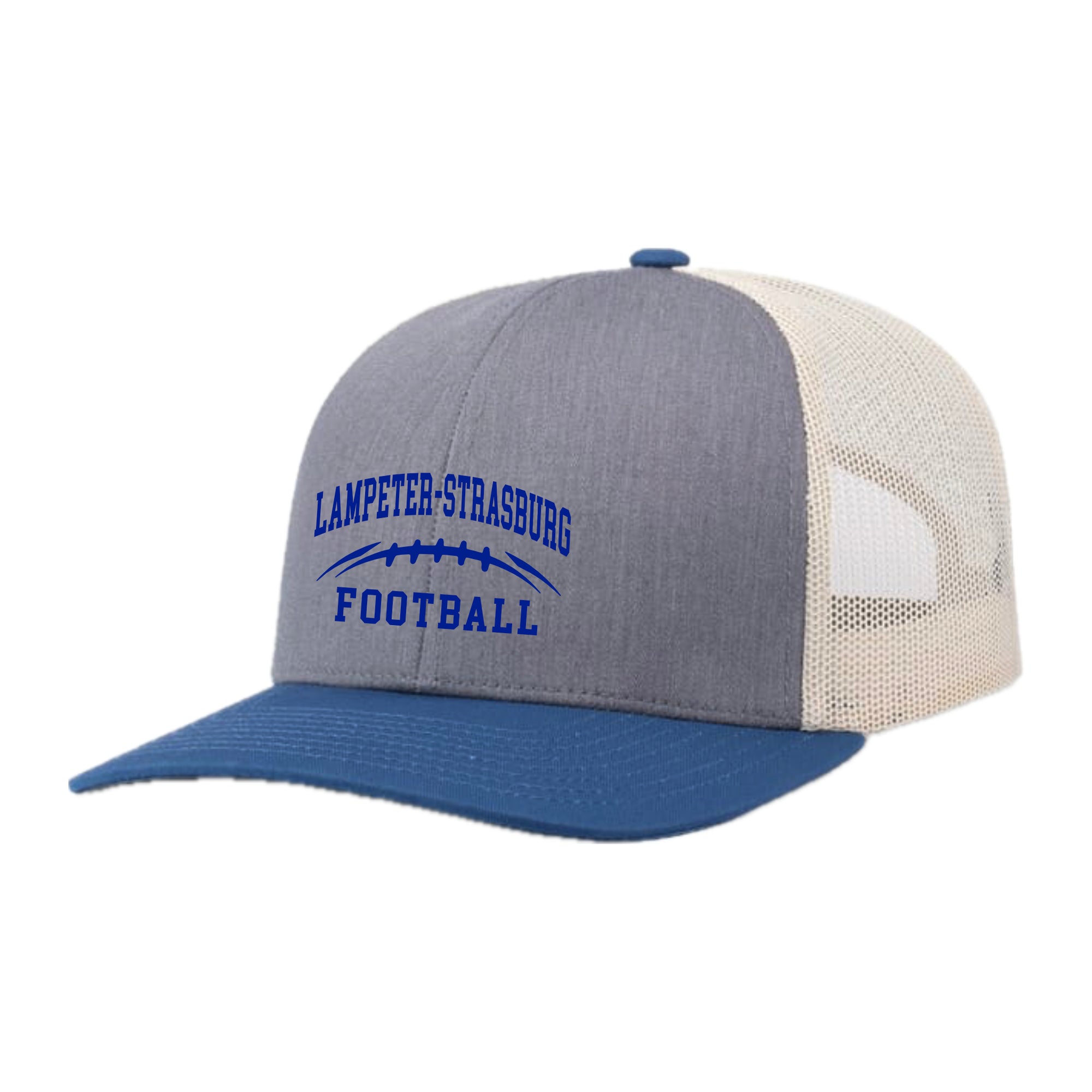 LSYF-50 Heather Grey / Beige / Ocean Blue Adjustable Trucker Hat
