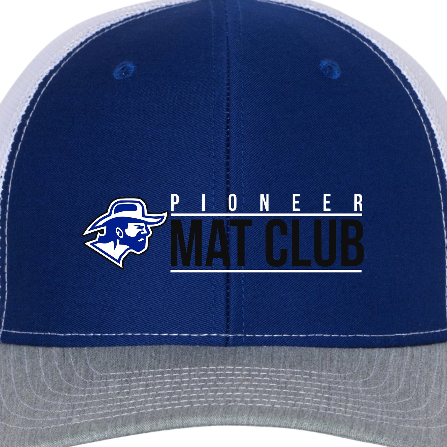 PMCSH219 Richardson Royal/White/Heather Trucker Hat