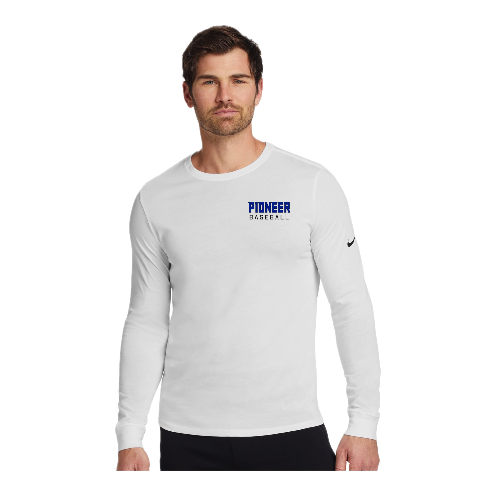 LSHS0225-14 Nike White Long Sleeve Performance Tee
