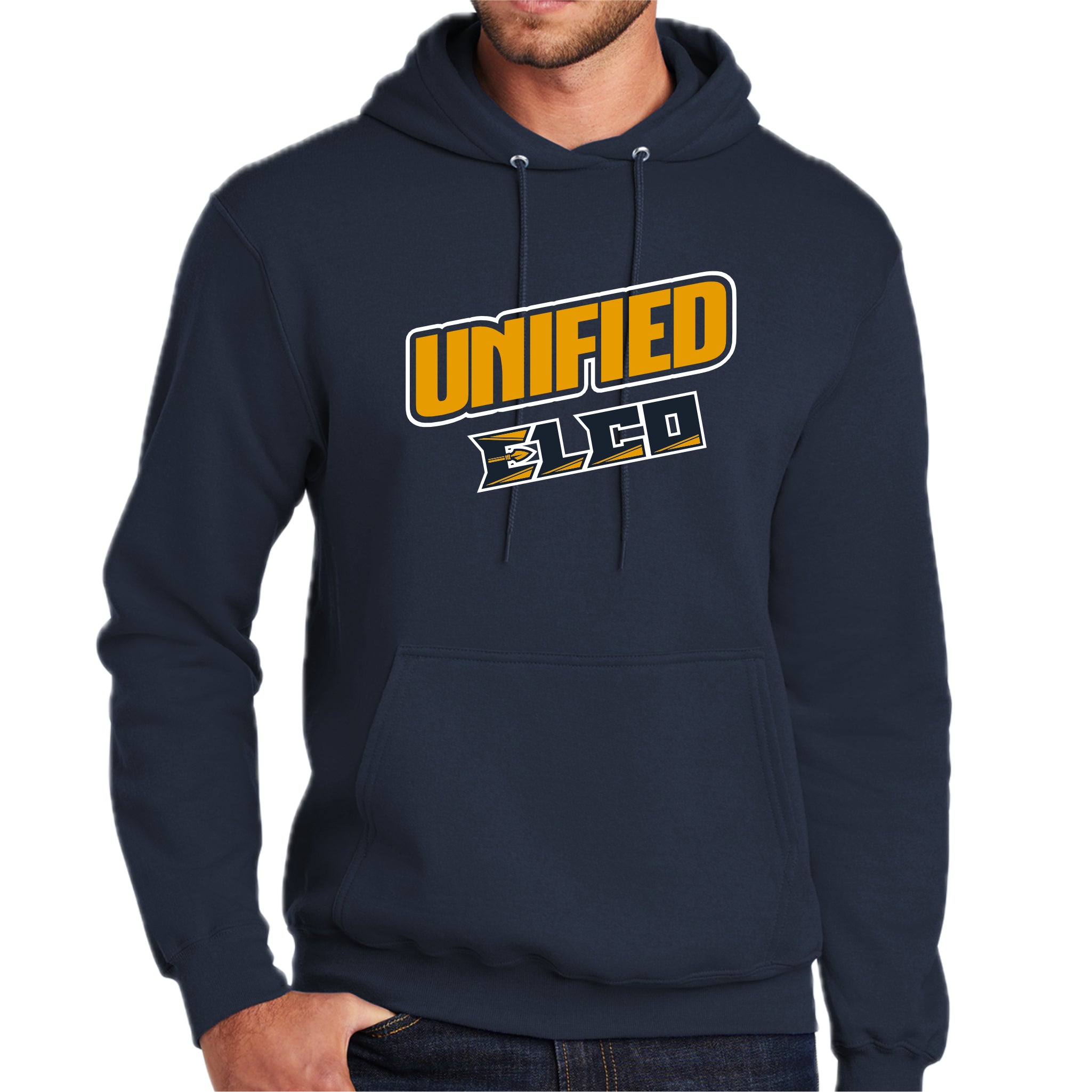 ELUN0325-06 Navy Unified Logo Hoody 2