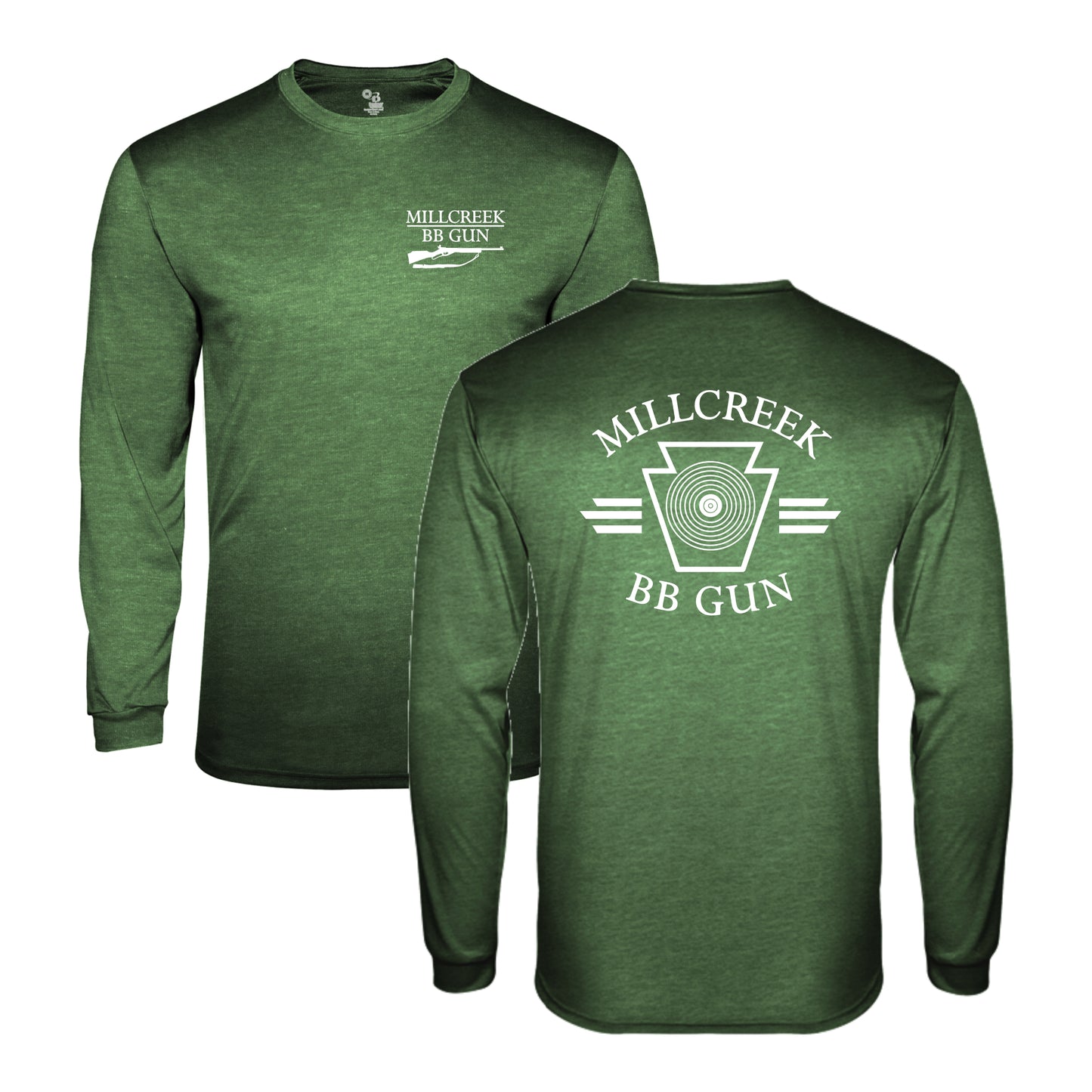 MILBBSH03-06 Forest Heather Long Sleeve Performance Tee