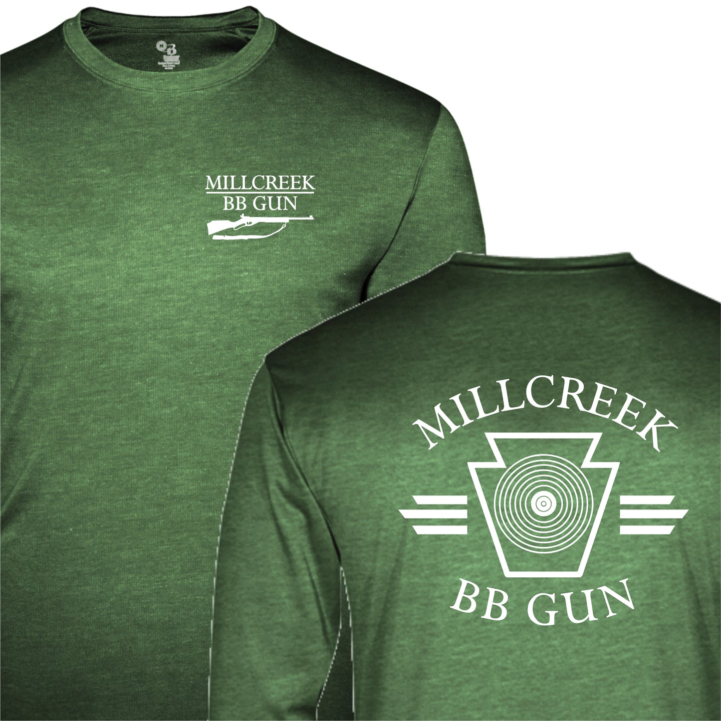 MILBBSH03-06 Forest Heather Long Sleeve Performance Tee