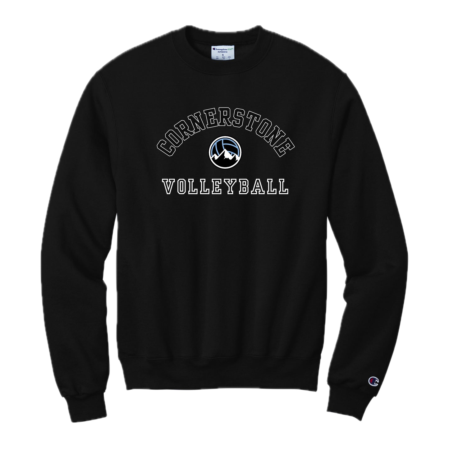 CVCSH02 - 11 Black Champion Logo Crew Sweatshirt