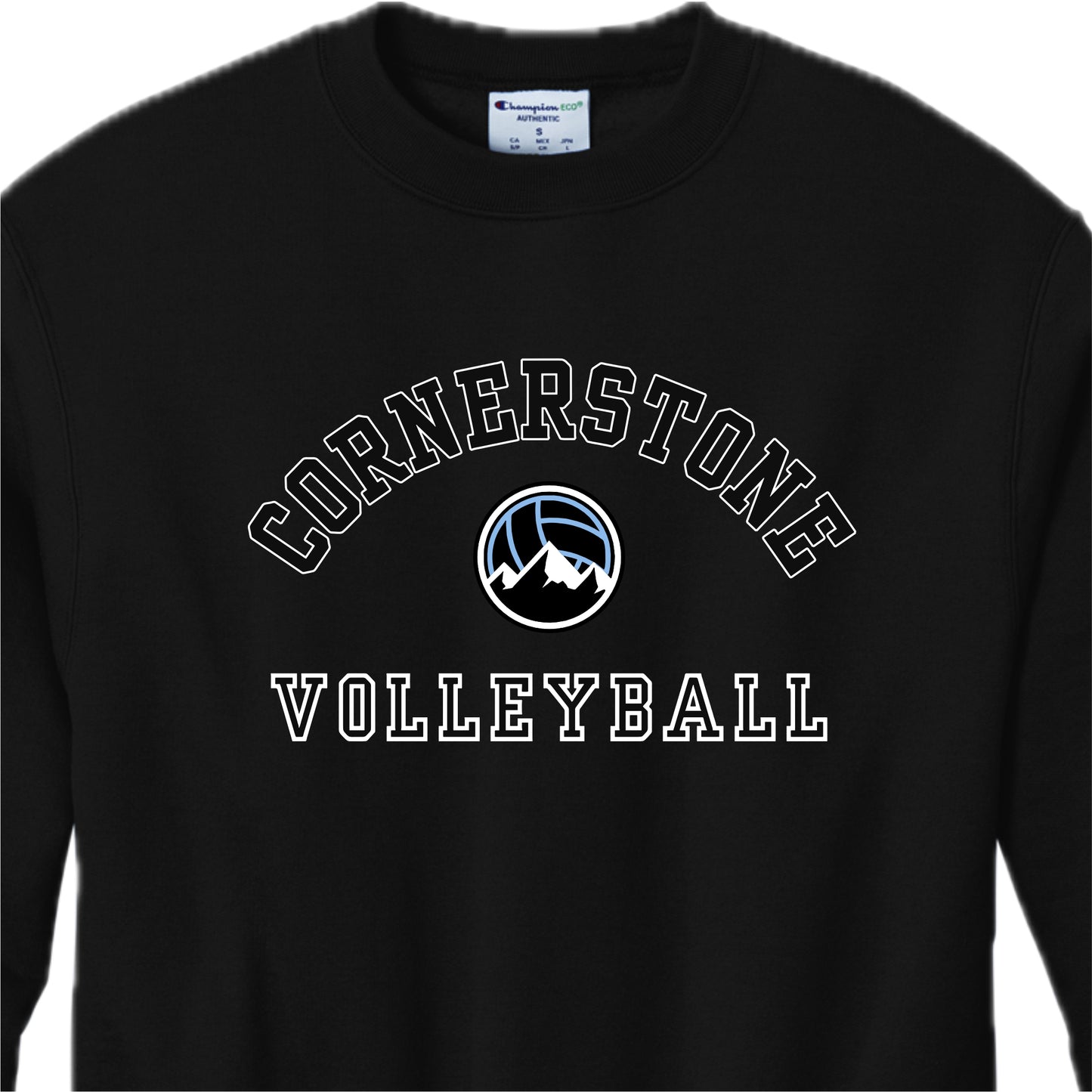 CVCSH02 - 11 Black Champion Logo Crew Sweatshirt