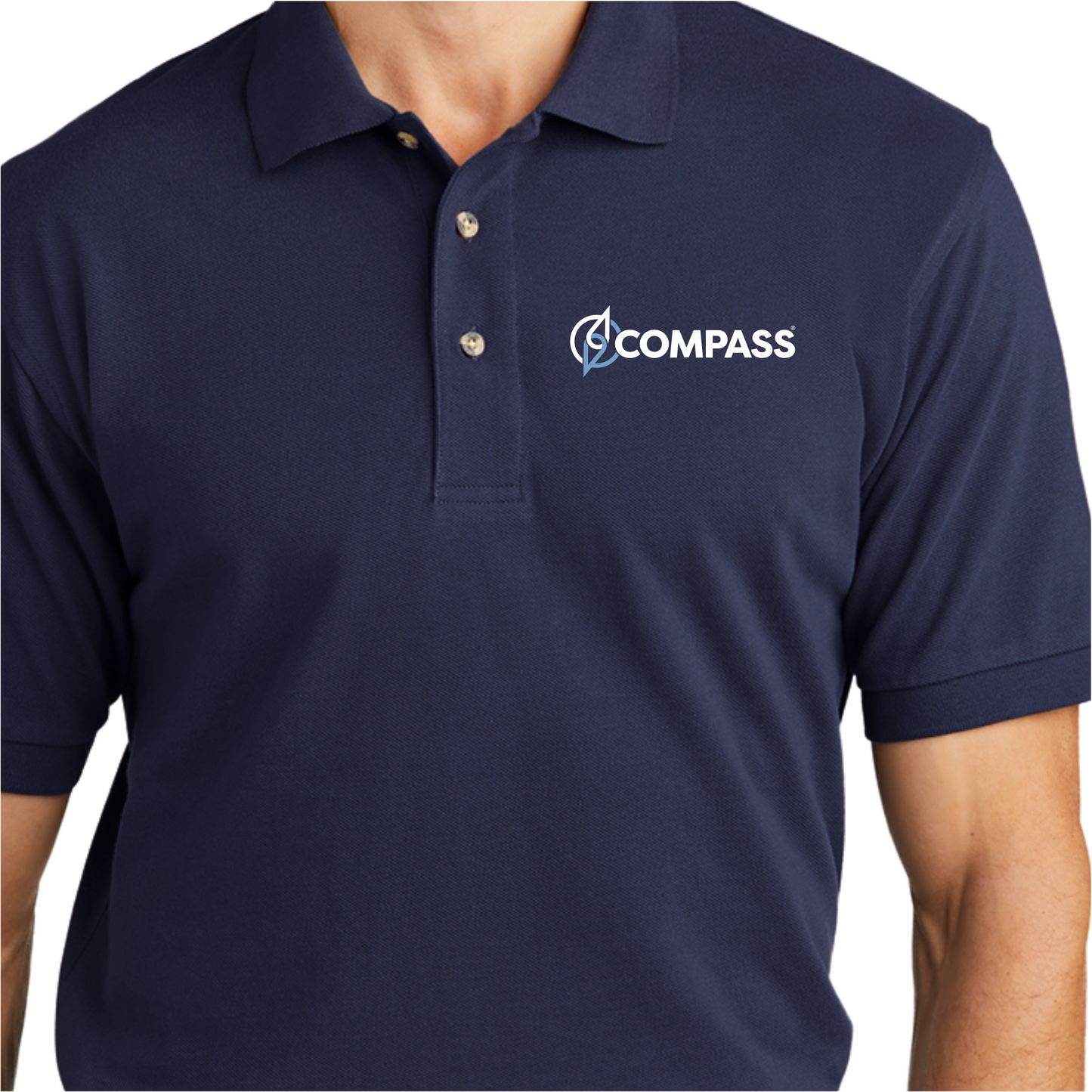 COM015 Navy 100% Cotton Pique Polo