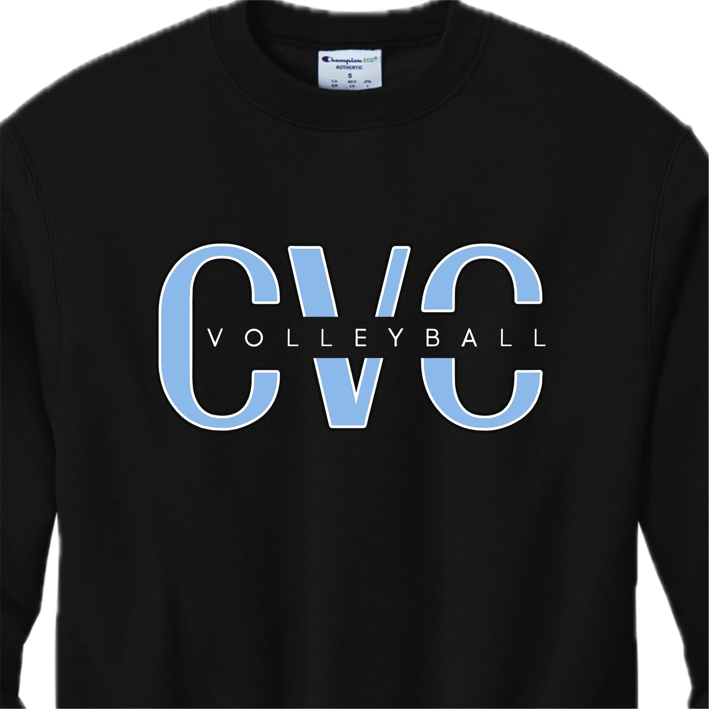 CVCSH02 - 12 Black Champion CVC Crew Sweatshirt