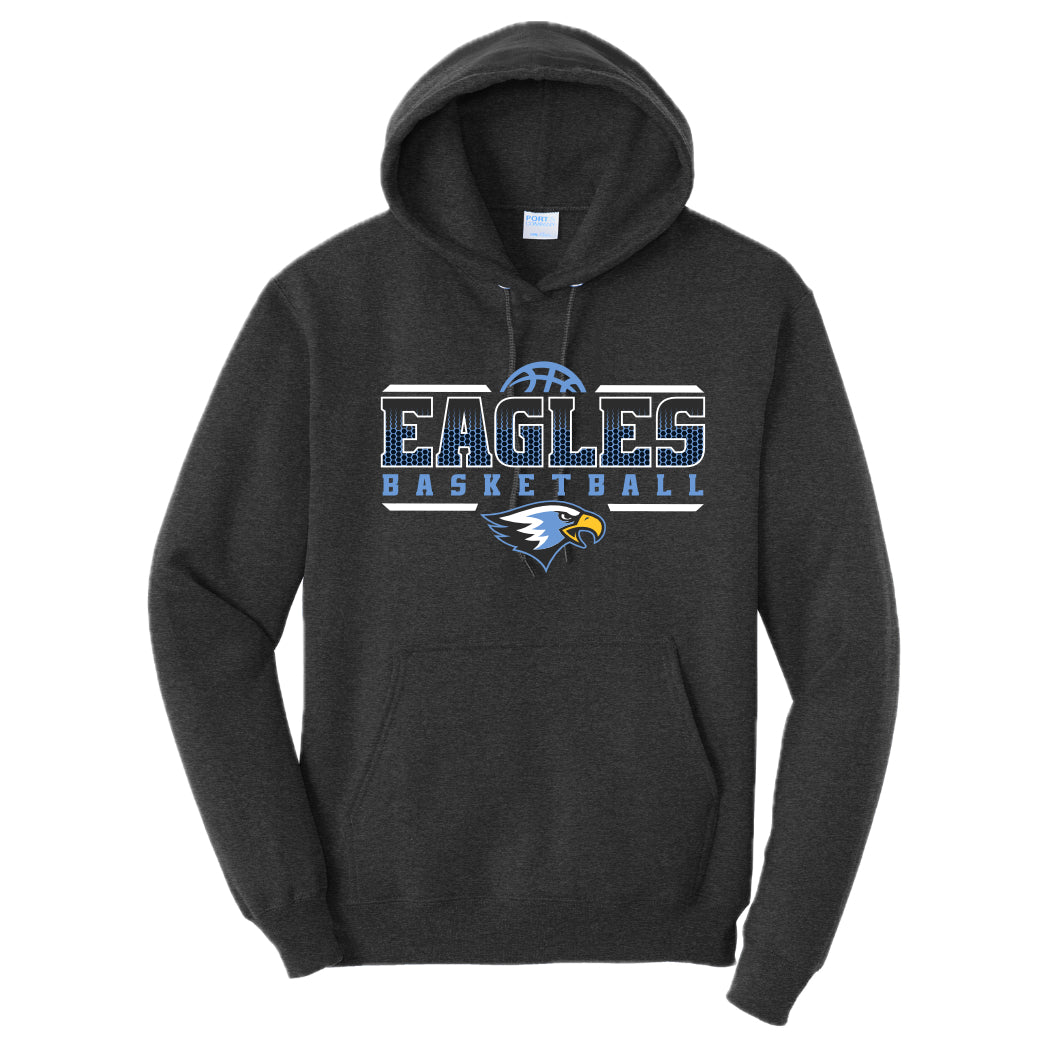 LCS055 - Dk Heather Grey Eagles Basketball Hoody