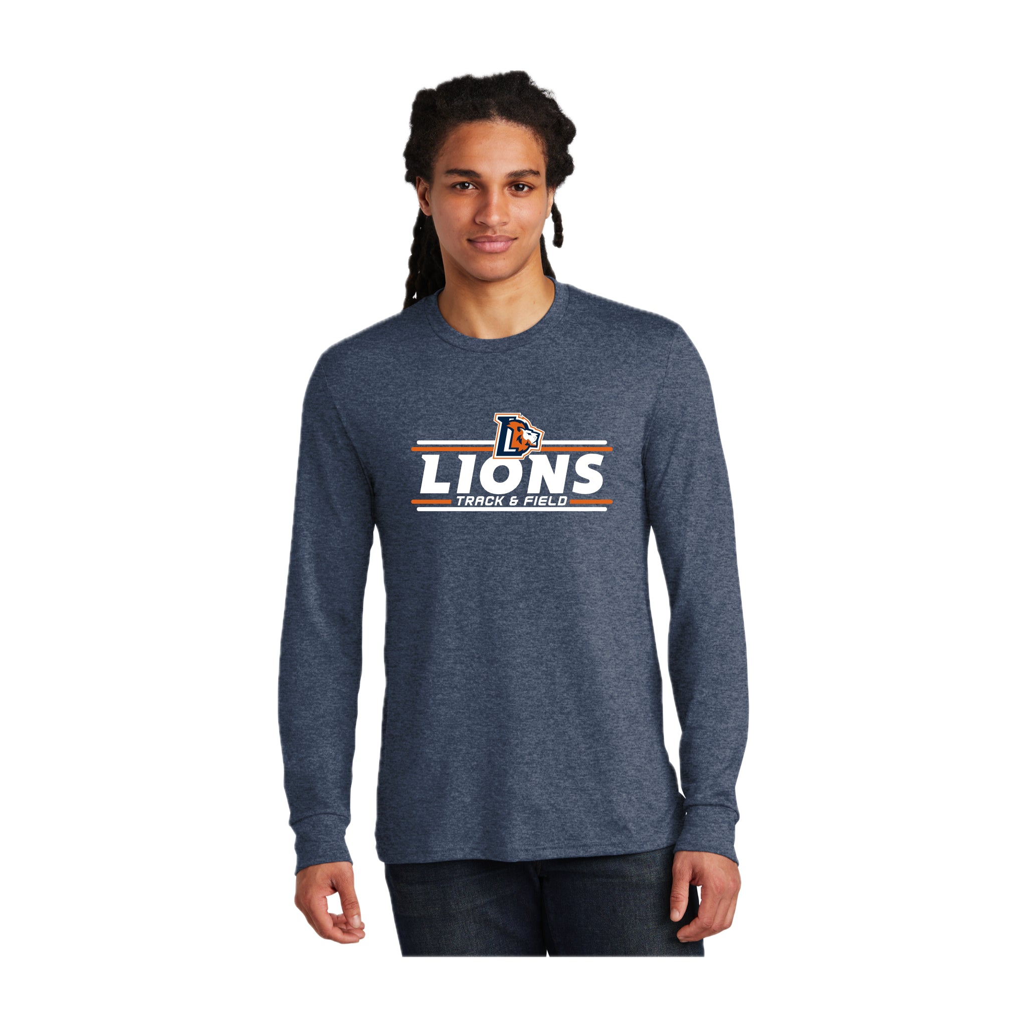 LCCS0325-05 Navy Frost Tri-Blend Long Sleeve Tee