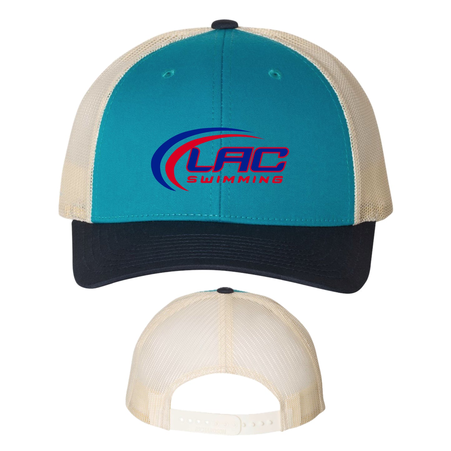 LACSH004 15 Blue Teal - Birch - Navy Richardson Trucker Hat