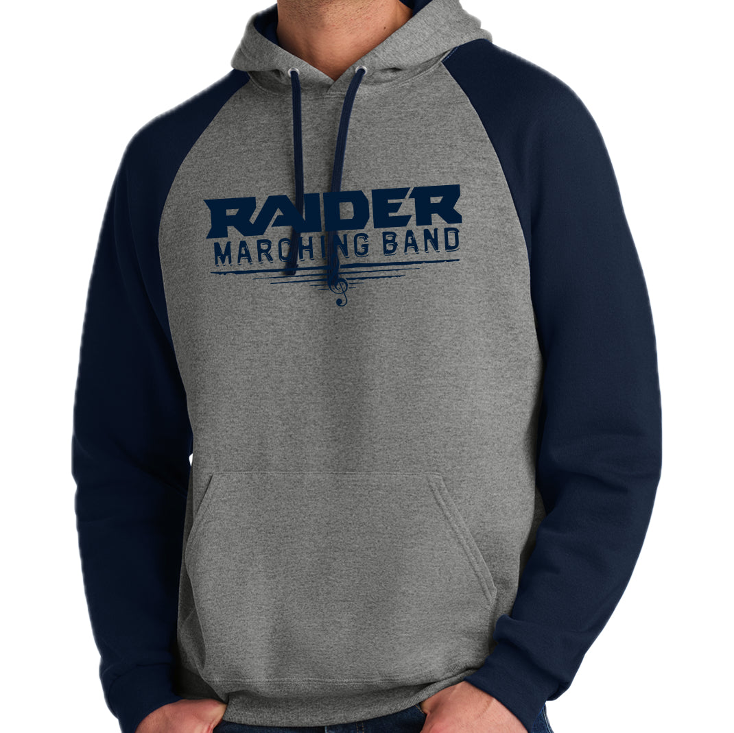 EBAND001 - 19 Grey/Navy Raglan Hoody