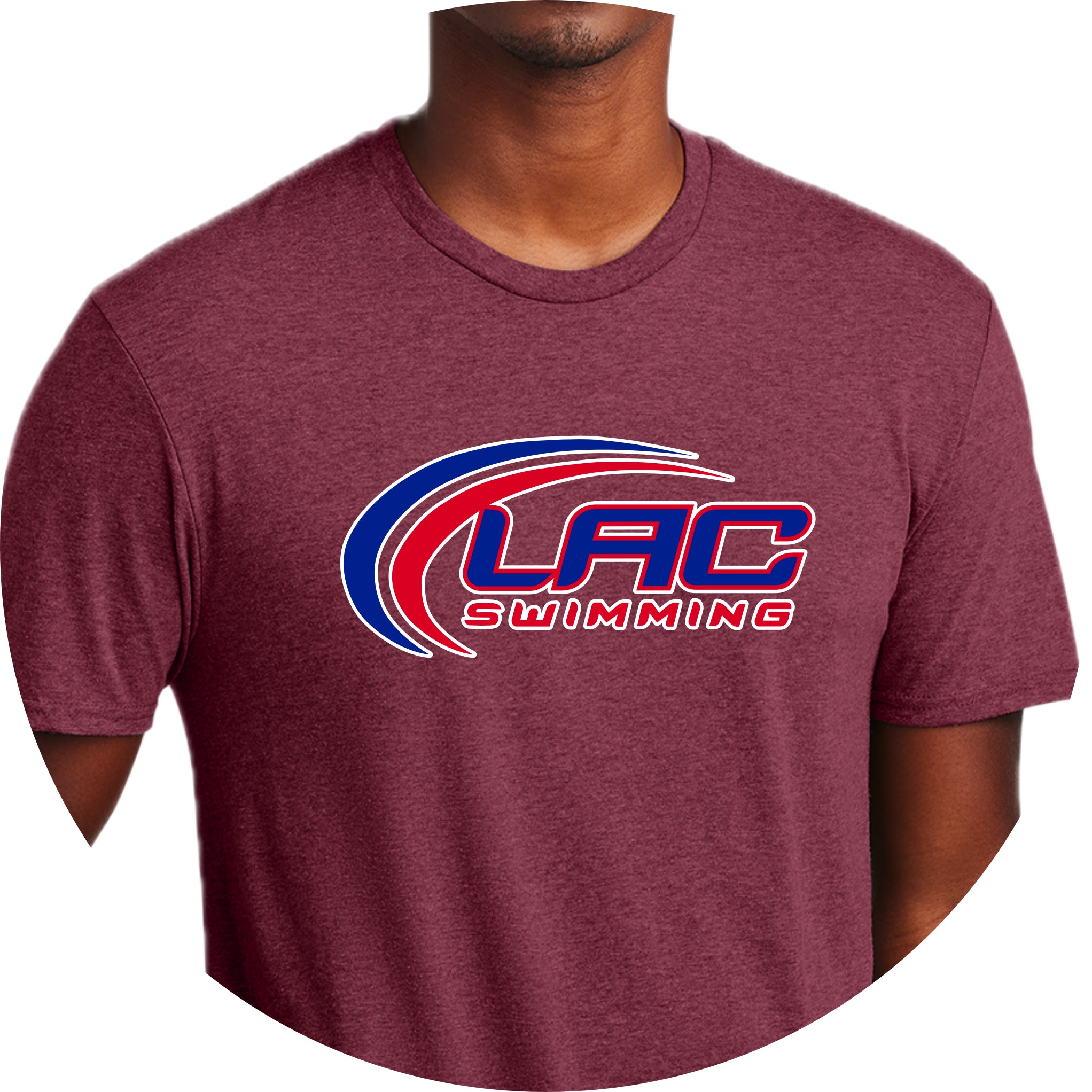LACSH004 01 Heather Cardinal Short Sleeve Tee