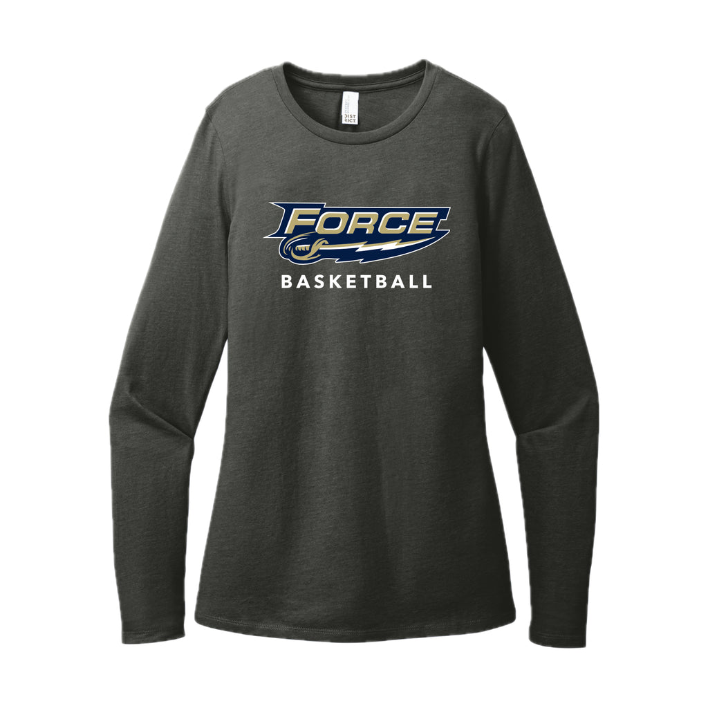 FRC2205 Force Basketball Heather Charcoal Ladies Long Sleeve Tee
