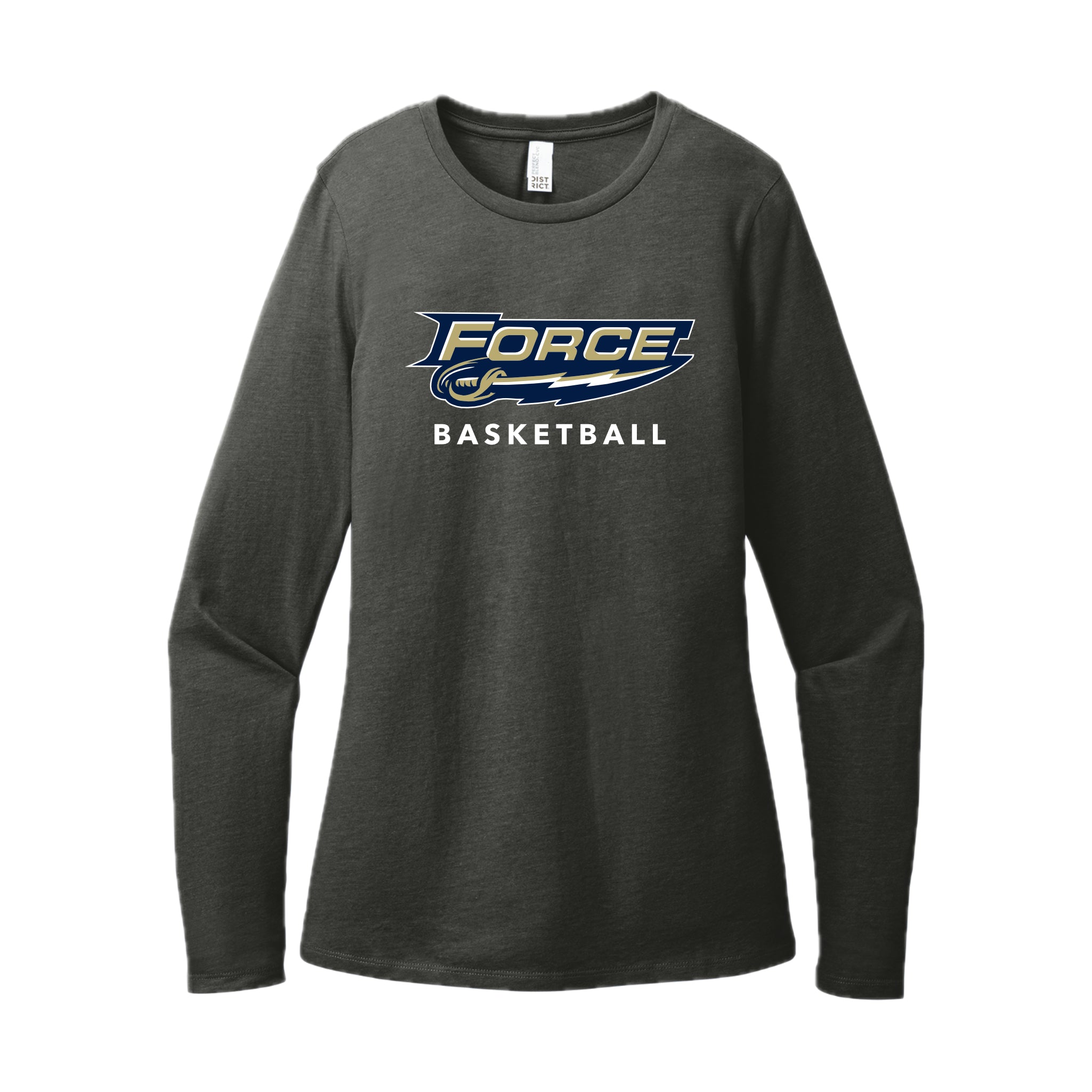 FRC2205 Force Basketball Heather Charcoal Ladies Long Sleeve Tee
