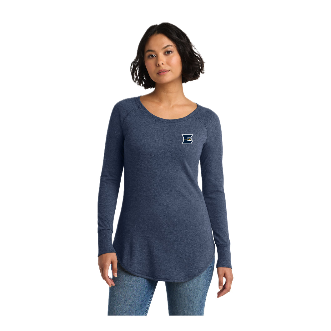 ELIS26-04 Ladies Navy Frost Triblend Long Sleeve