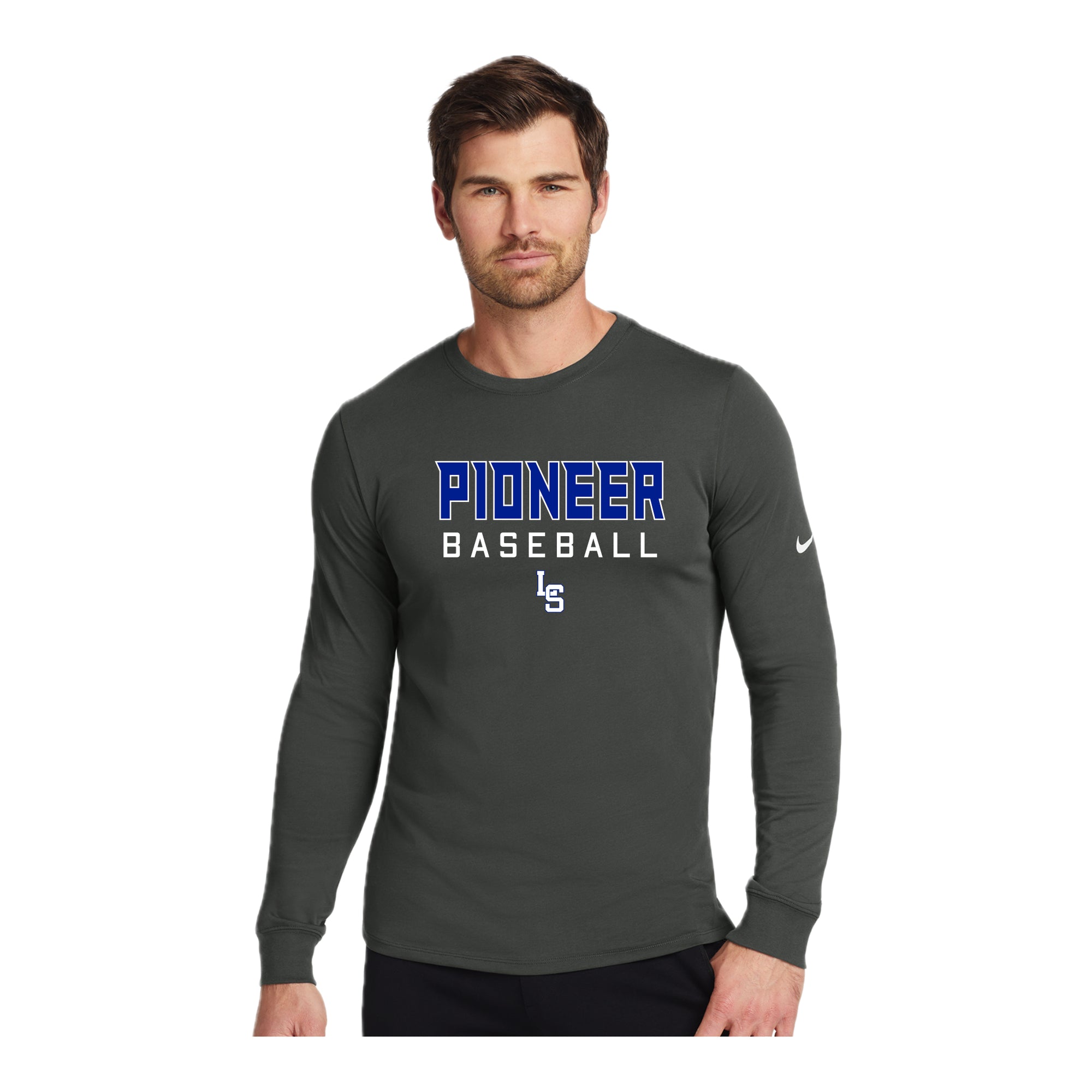 LSHS0225-12  Nike Anthracite Long Sleeve Performance Tee