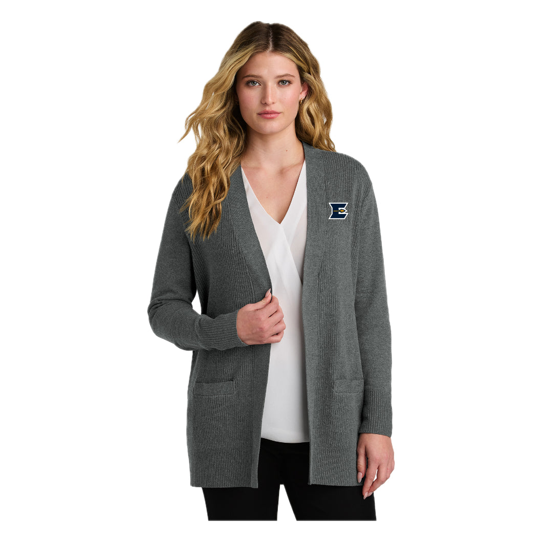 ELIS26-11 Ladies Medium Heather Grey Cardigan Sweater