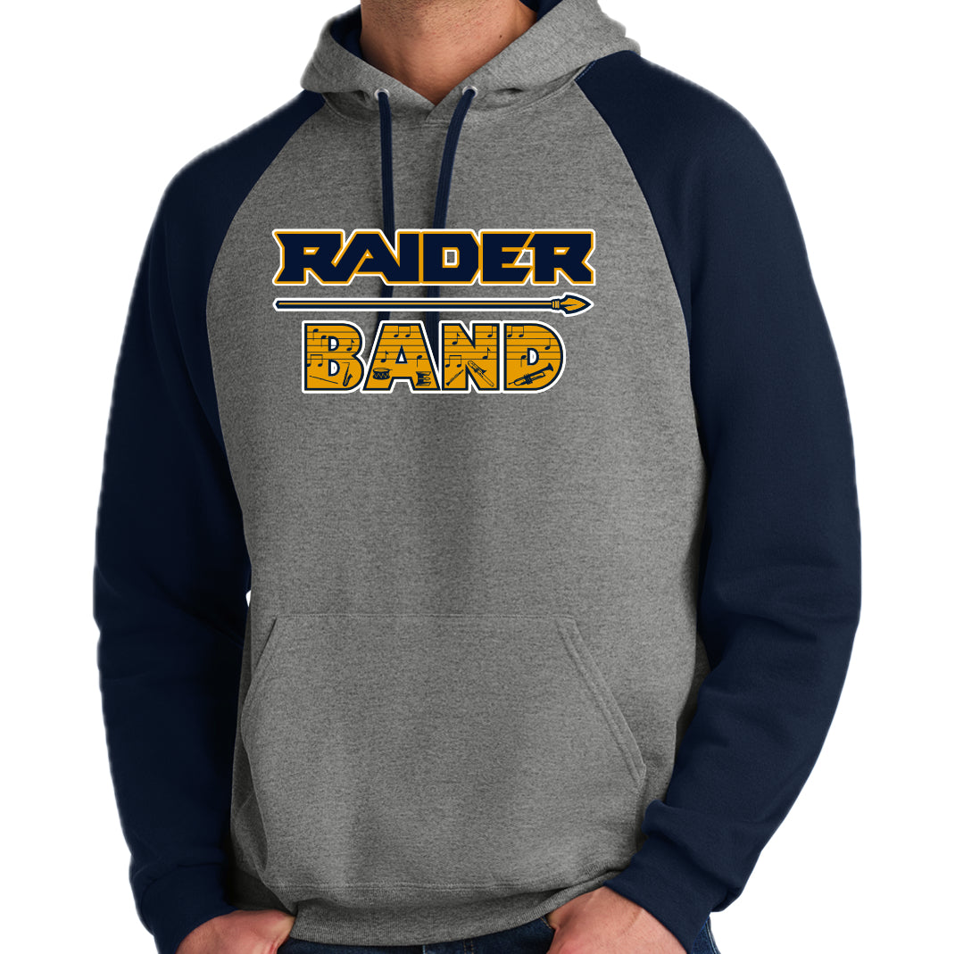 EBAND001 - 20 Grey/Navy Raglan Hoody