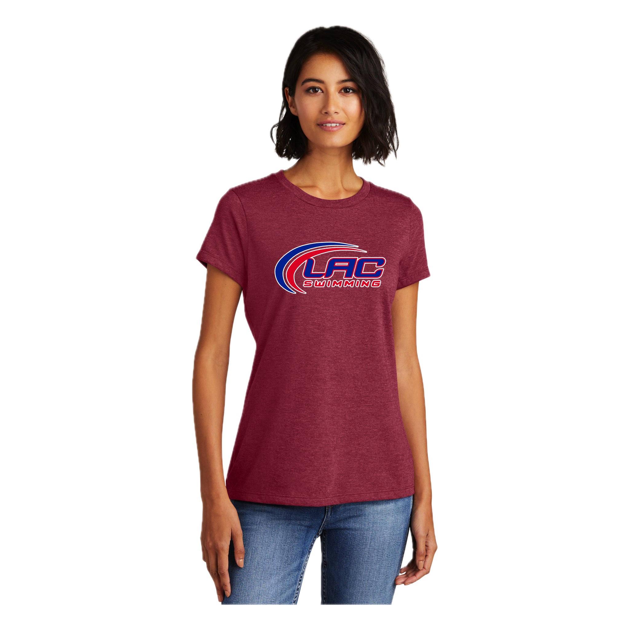 LACSH004 02 Heather Cardinal Women's Short Sleeve Tee