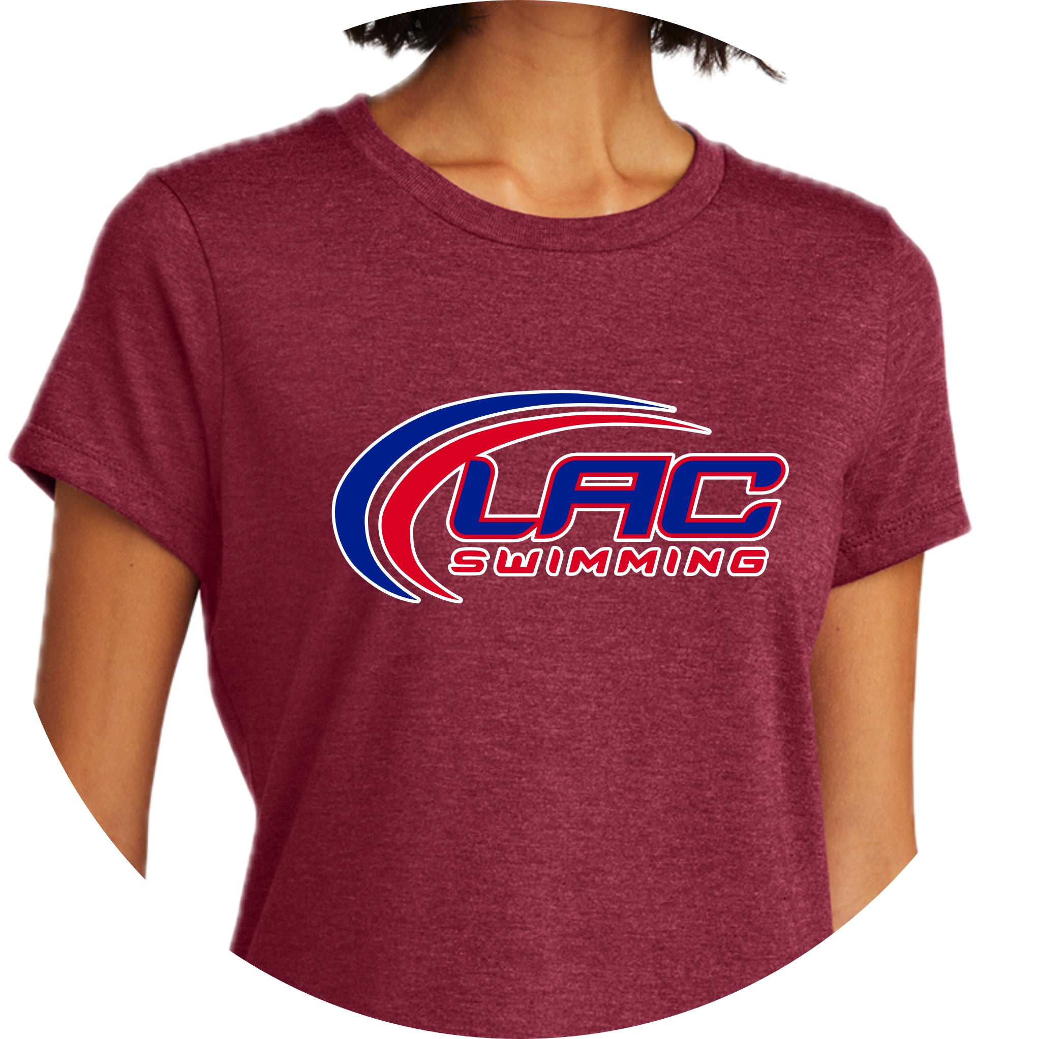 LACSH004 02 Heather Cardinal Women's Short Sleeve Tee
