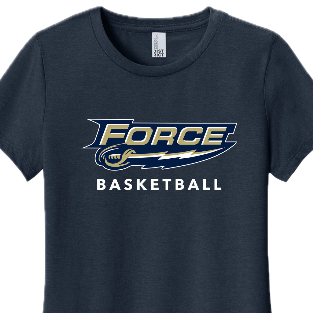 FRC2201 Force Basketball Heather Navy Ladies Short Sleeve Tee