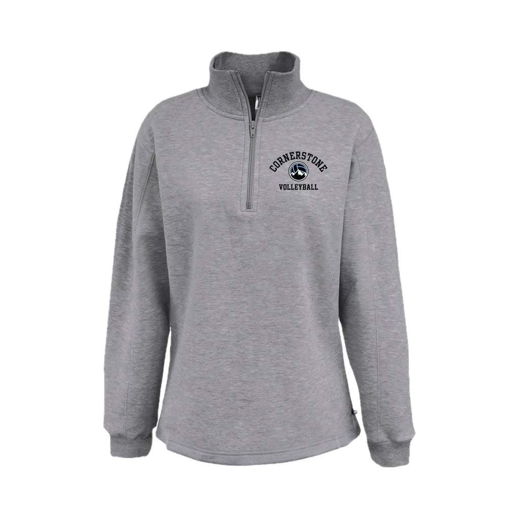 CVCSH02 - 18 Grey Ladies 1/4 Zip Sweatshirt