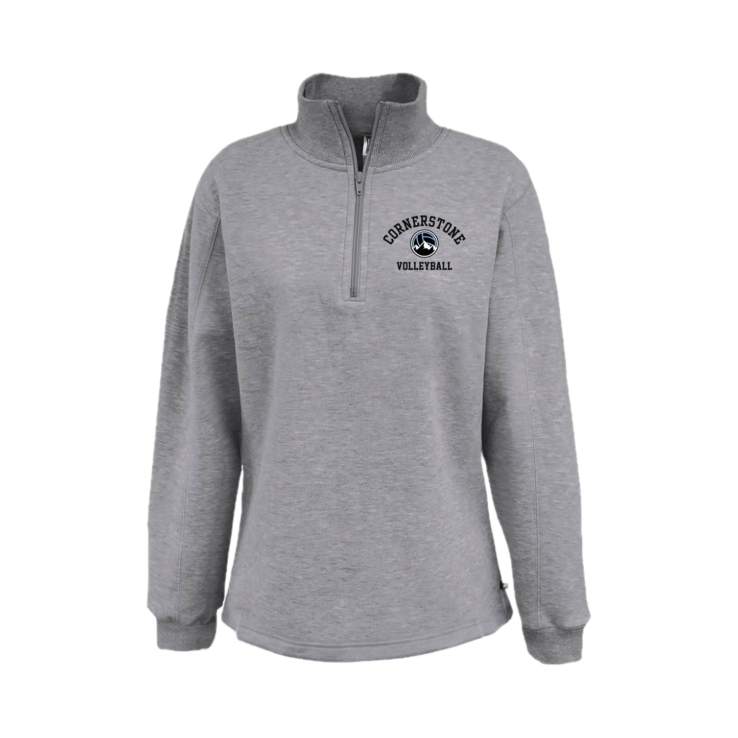 CVCSH01 - 18 Grey Ladies 1/4 Zip Sweatshirt