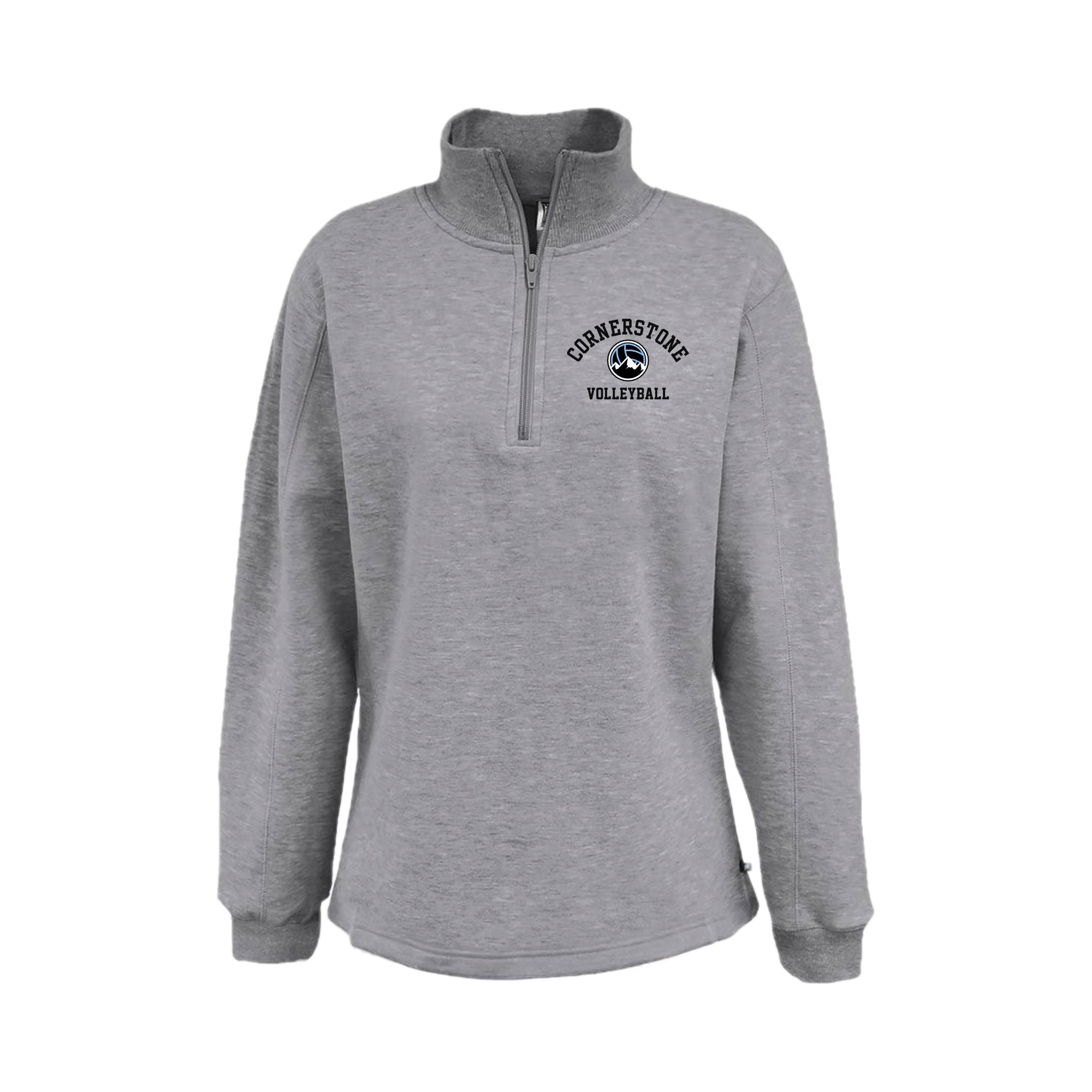CVCSH02 - 18 Grey Ladies 1/4 Zip Sweatshirt