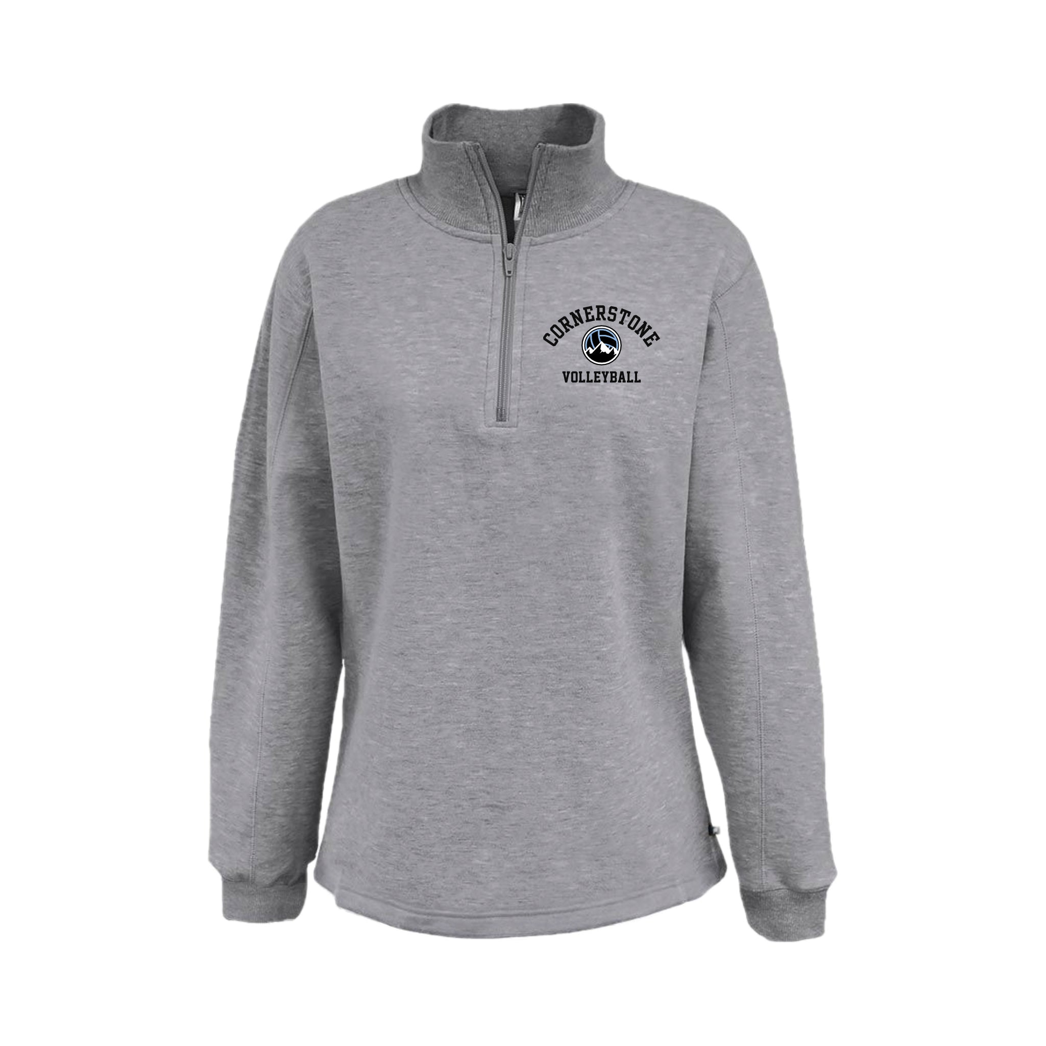 CVCSH02 - 18 Grey Ladies 1/4 Zip Sweatshirt