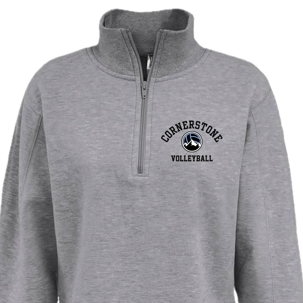 CVCSH02 - 18 Grey Ladies 1/4 Zip Sweatshirt