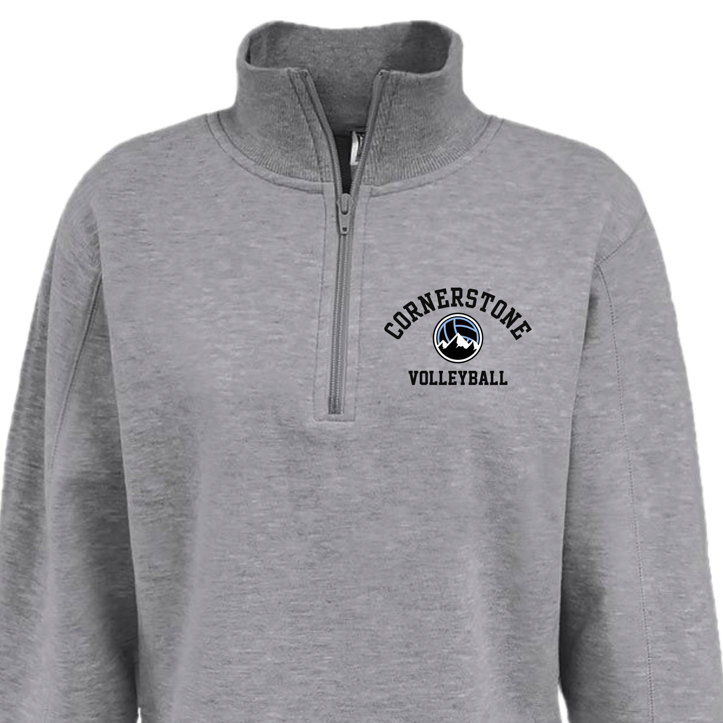 CVCSH01 - 18 Grey Ladies 1/4 Zip Sweatshirt