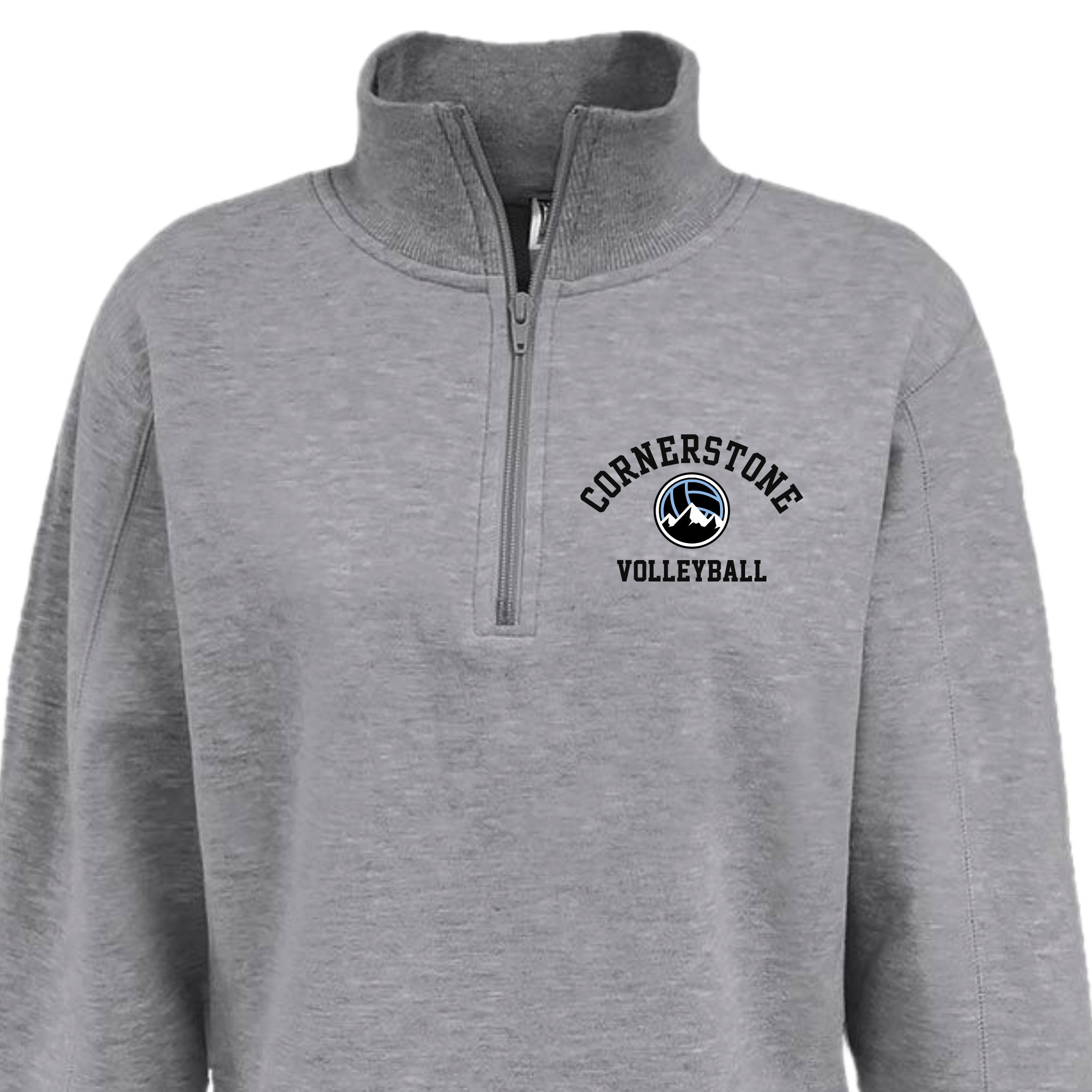 CVCSH02 - 18 Grey Ladies 1/4 Zip Sweatshirt