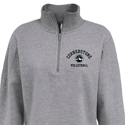 CVCSH01 - 18 Grey Ladies 1/4 Zip Sweatshirt