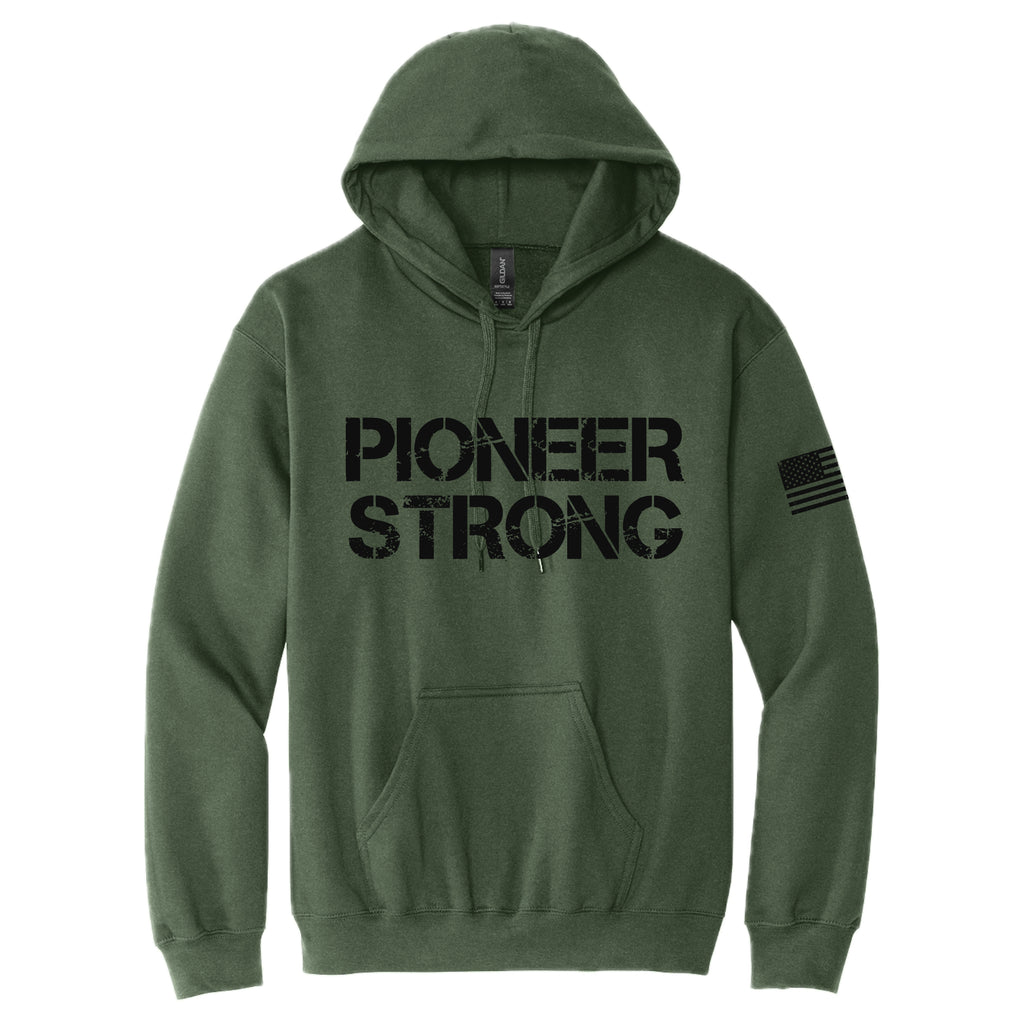 PS001-06 Military Green Hooded Sweatshirt