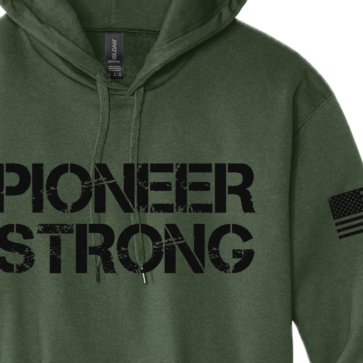 PS001-06 Military Green Hooded Sweatshirt