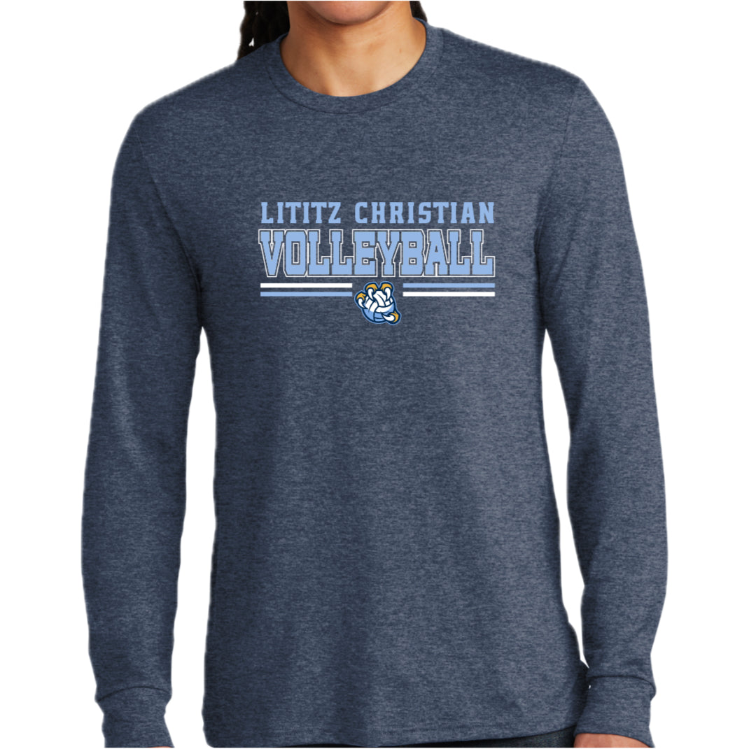 LCS040 - Navy Frost Long Sleeve VOLLEYBALL Tee