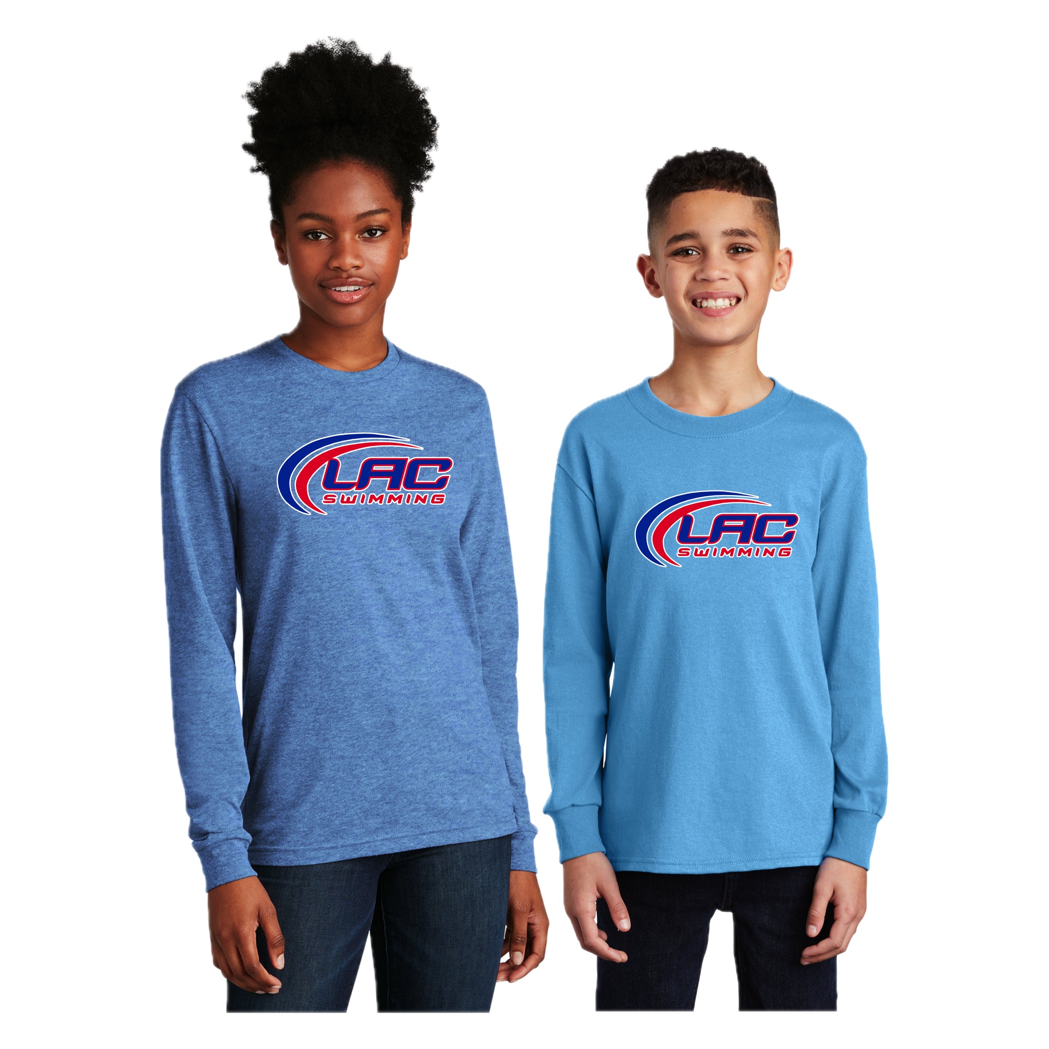 LACSH004 05 Heather Columbia Blue Long Sleeve Tee