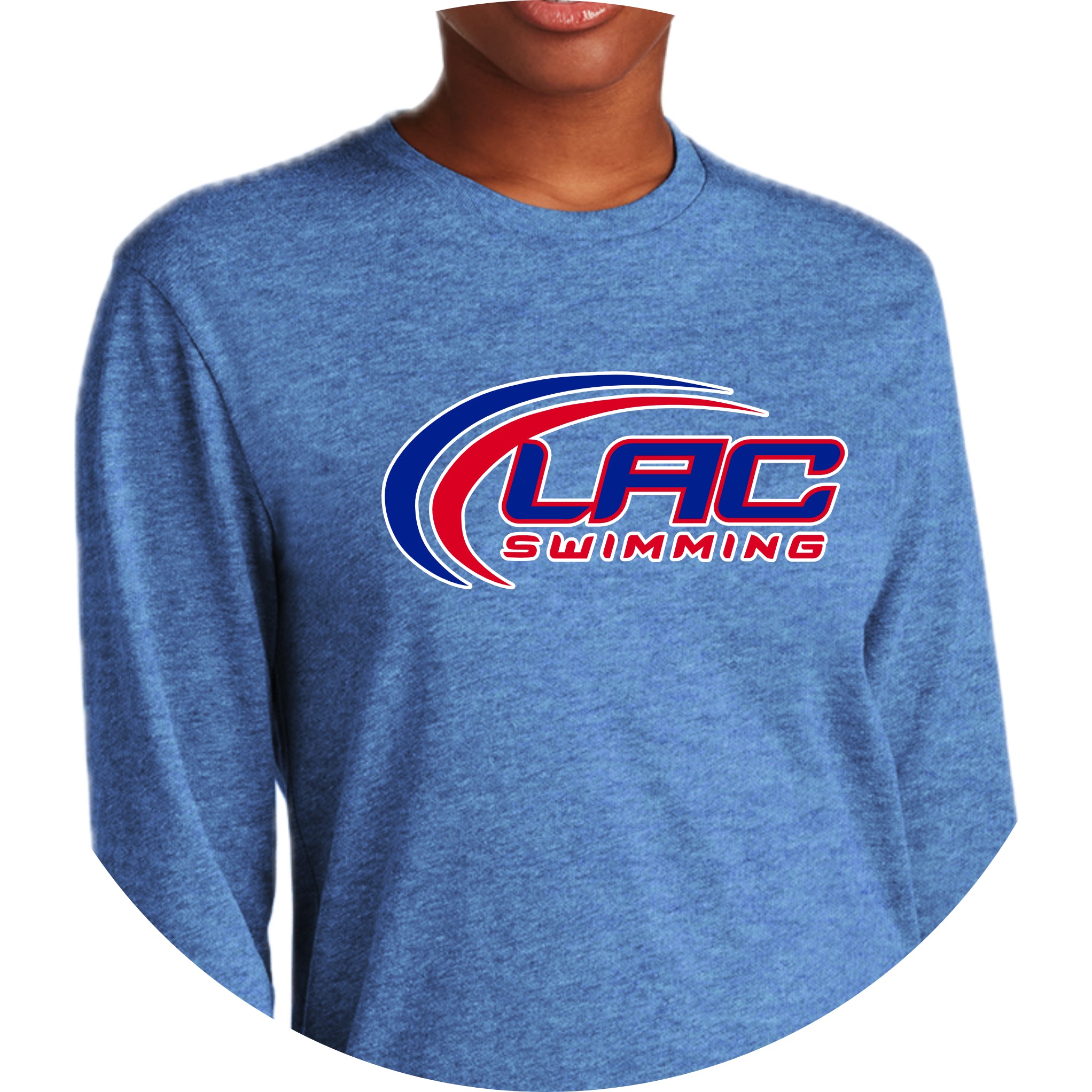 LACSH004 05 Heather Columbia Blue Long Sleeve Tee