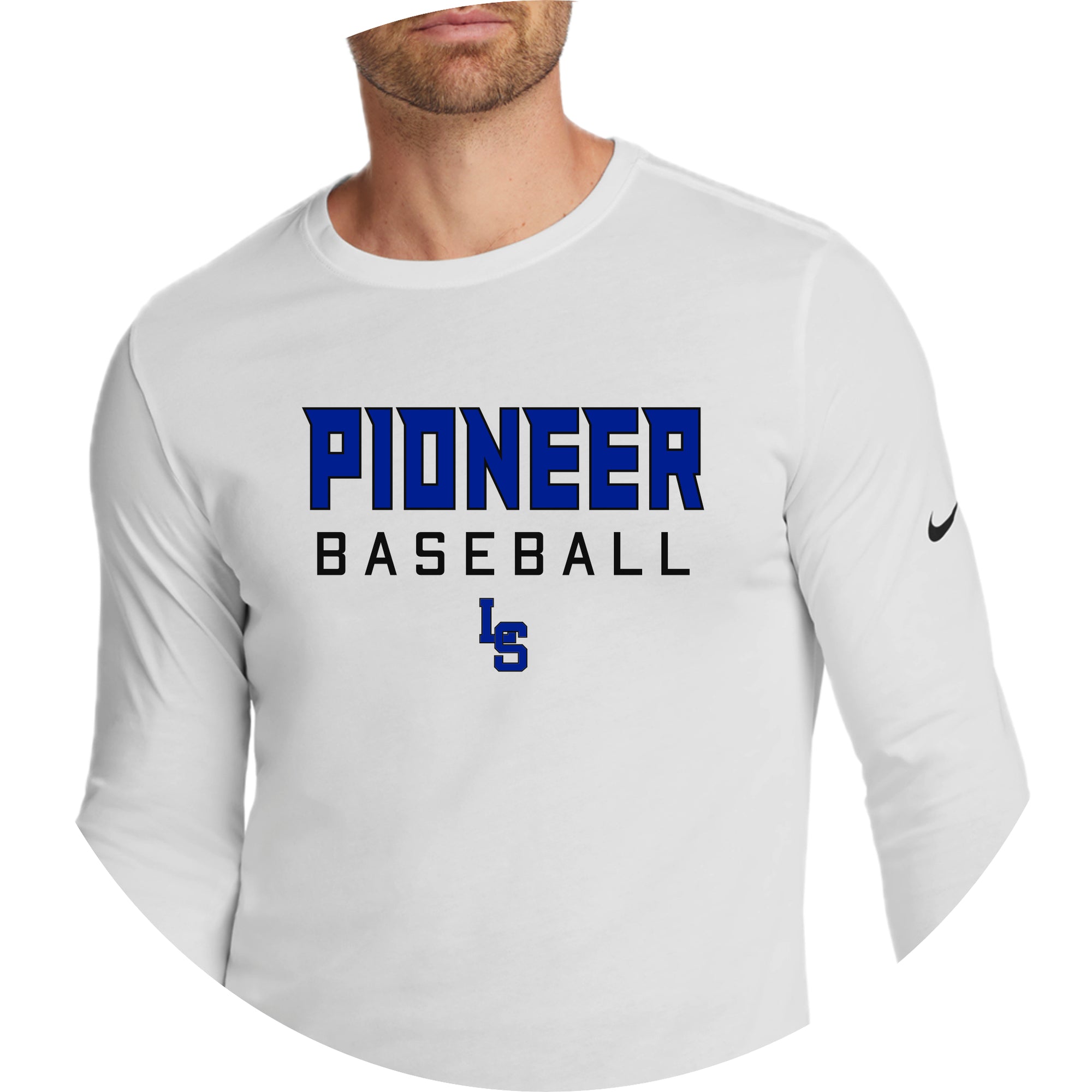 LSHS0225-11  Nike White Long Sleeve Performance Tee