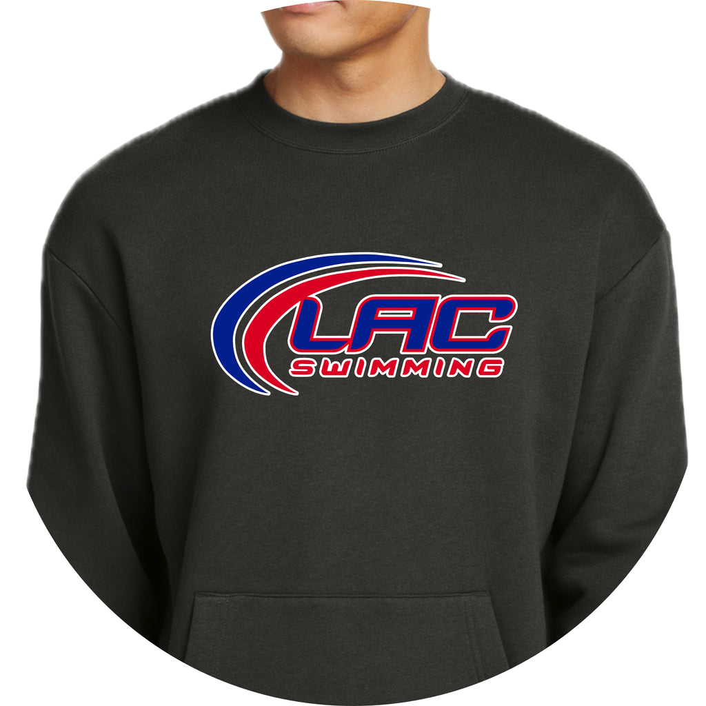 LACSH004 07 Graphite Fleece Pocket Crew