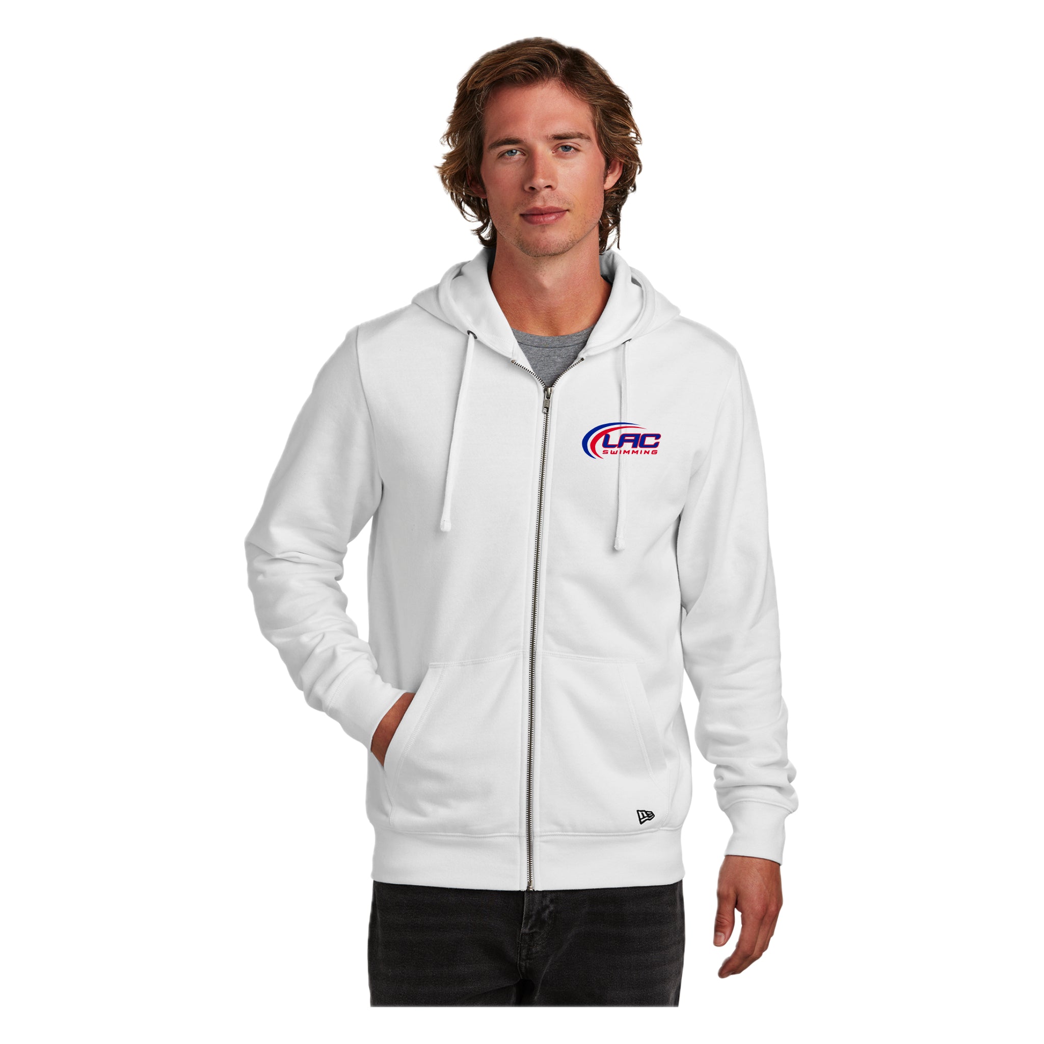 LACSH004 09 White Full Zip Hoodie