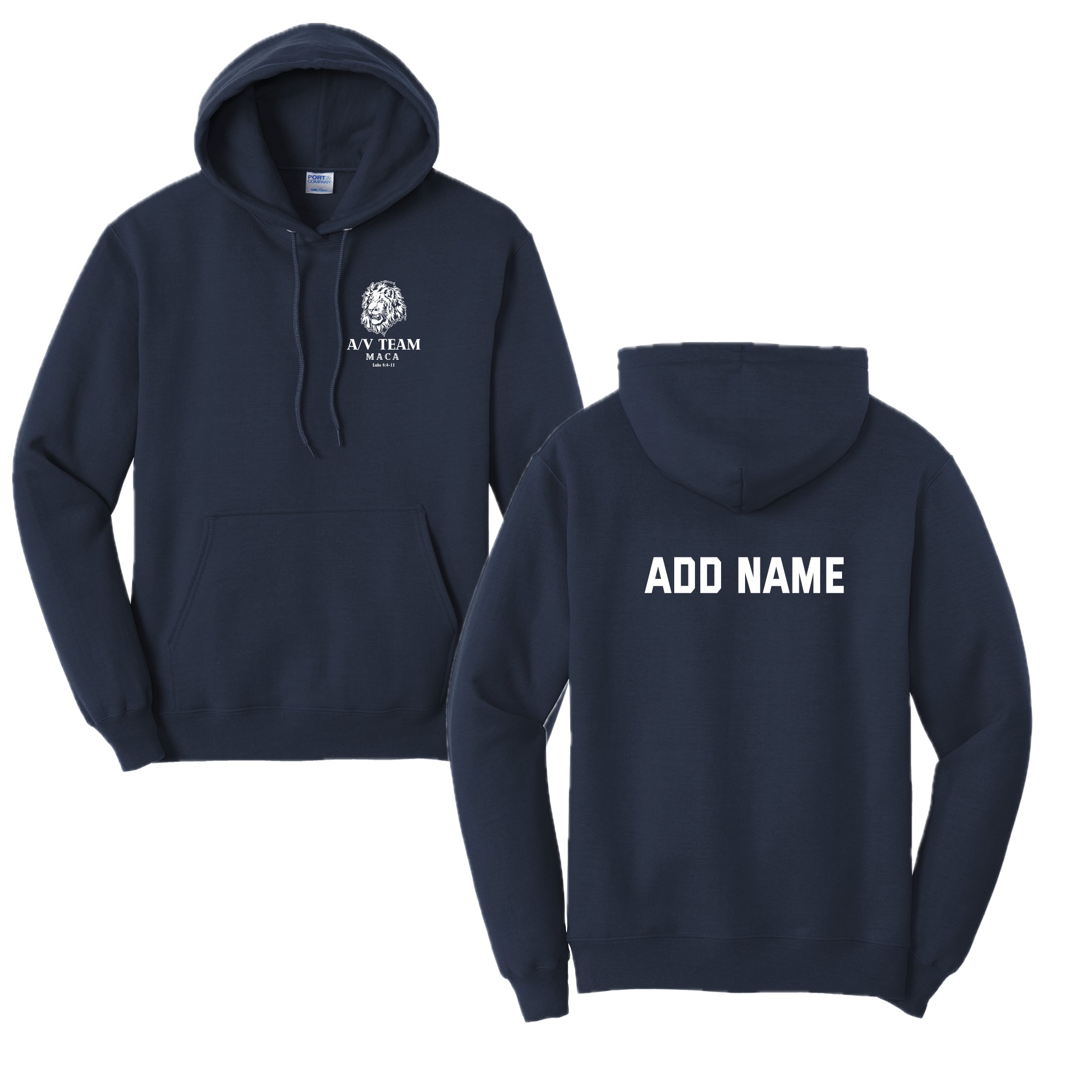 MACA080 - Navy A/V Hooded Sweatshirt