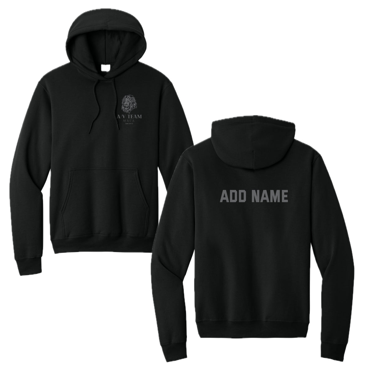 MACA080 - Black A/V Hooded Sweatshirt