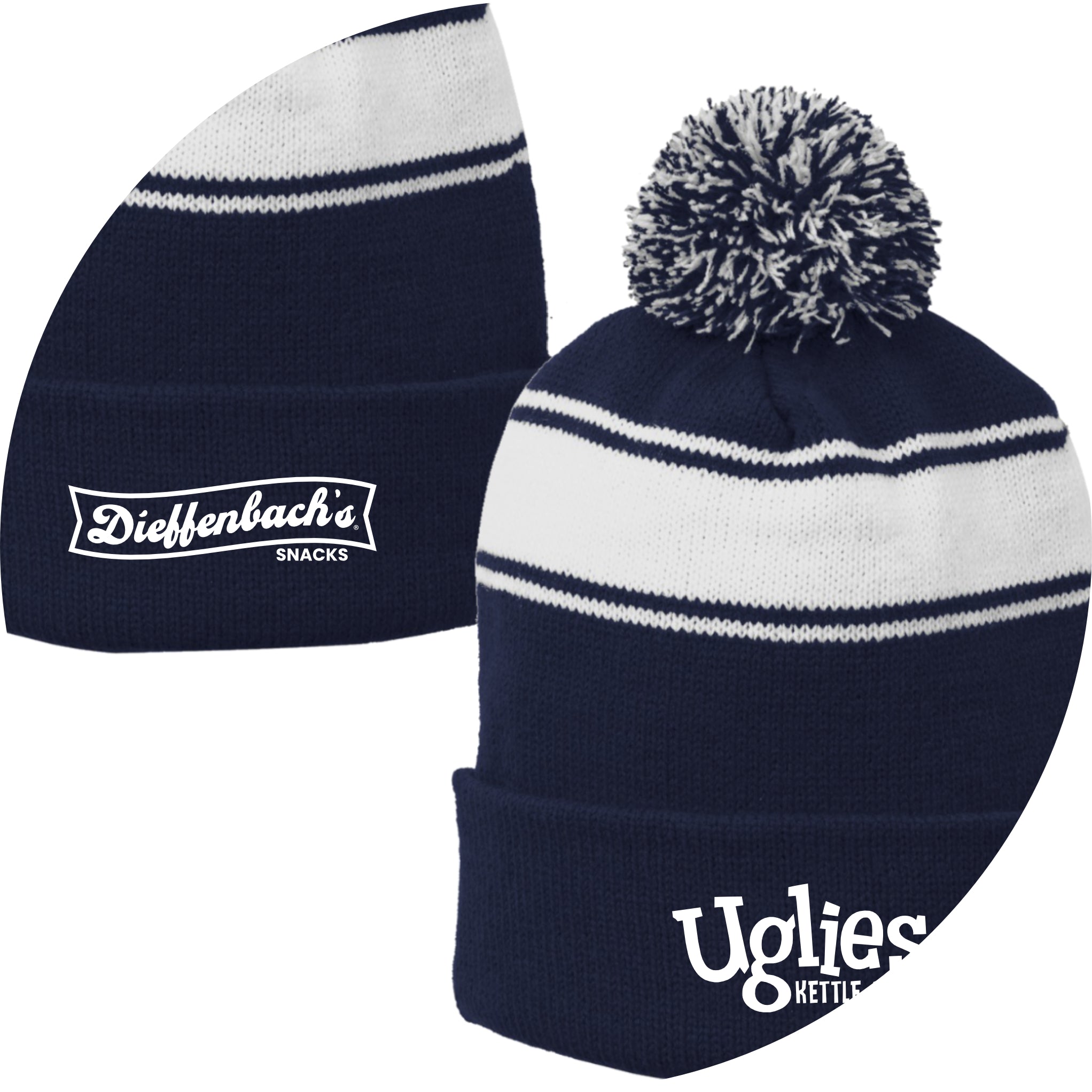 DBACH014 Navy/White Palm Beanie