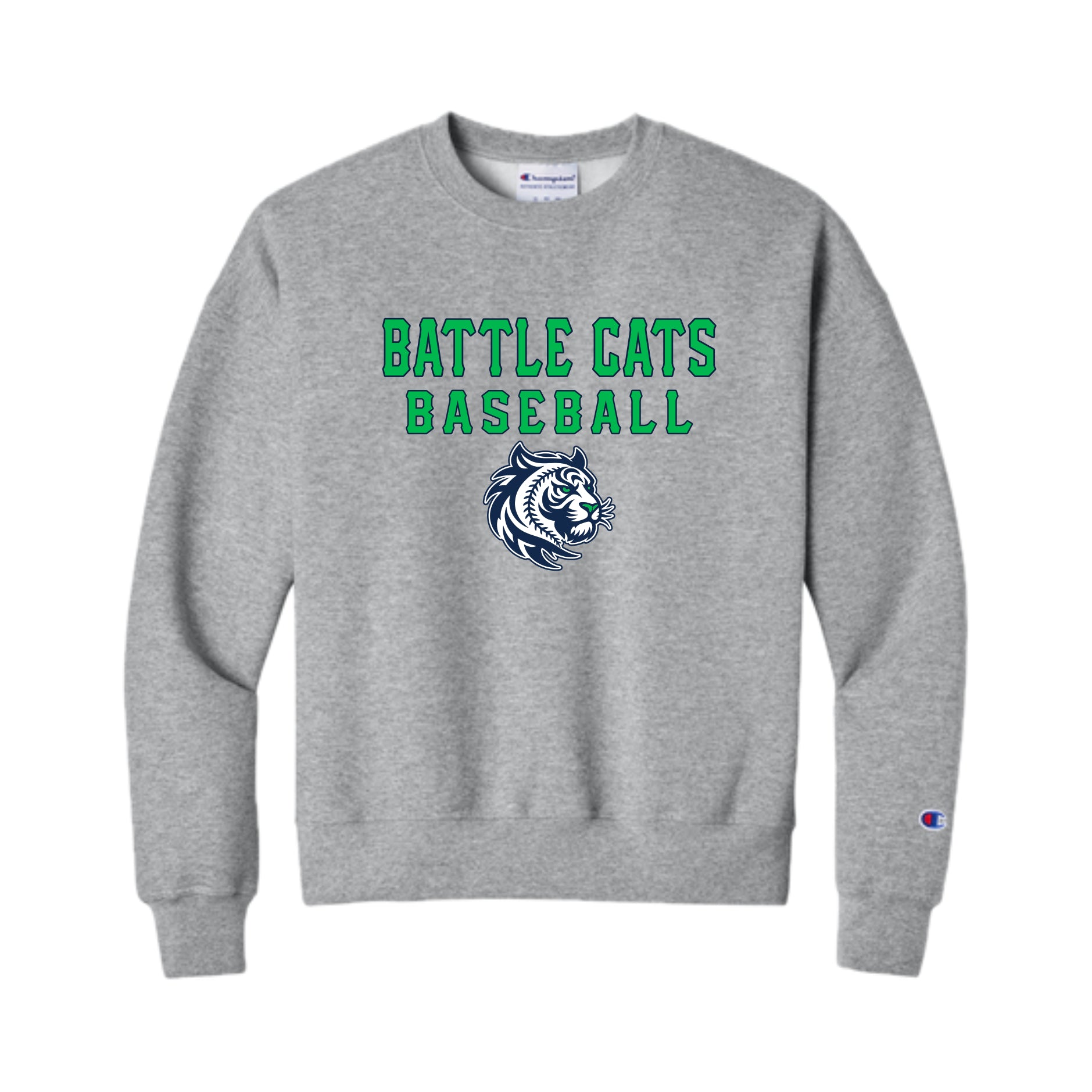 BTBSH03 - 20 Grey Women's Battle Cats Champion Crewneck Sweatshirt