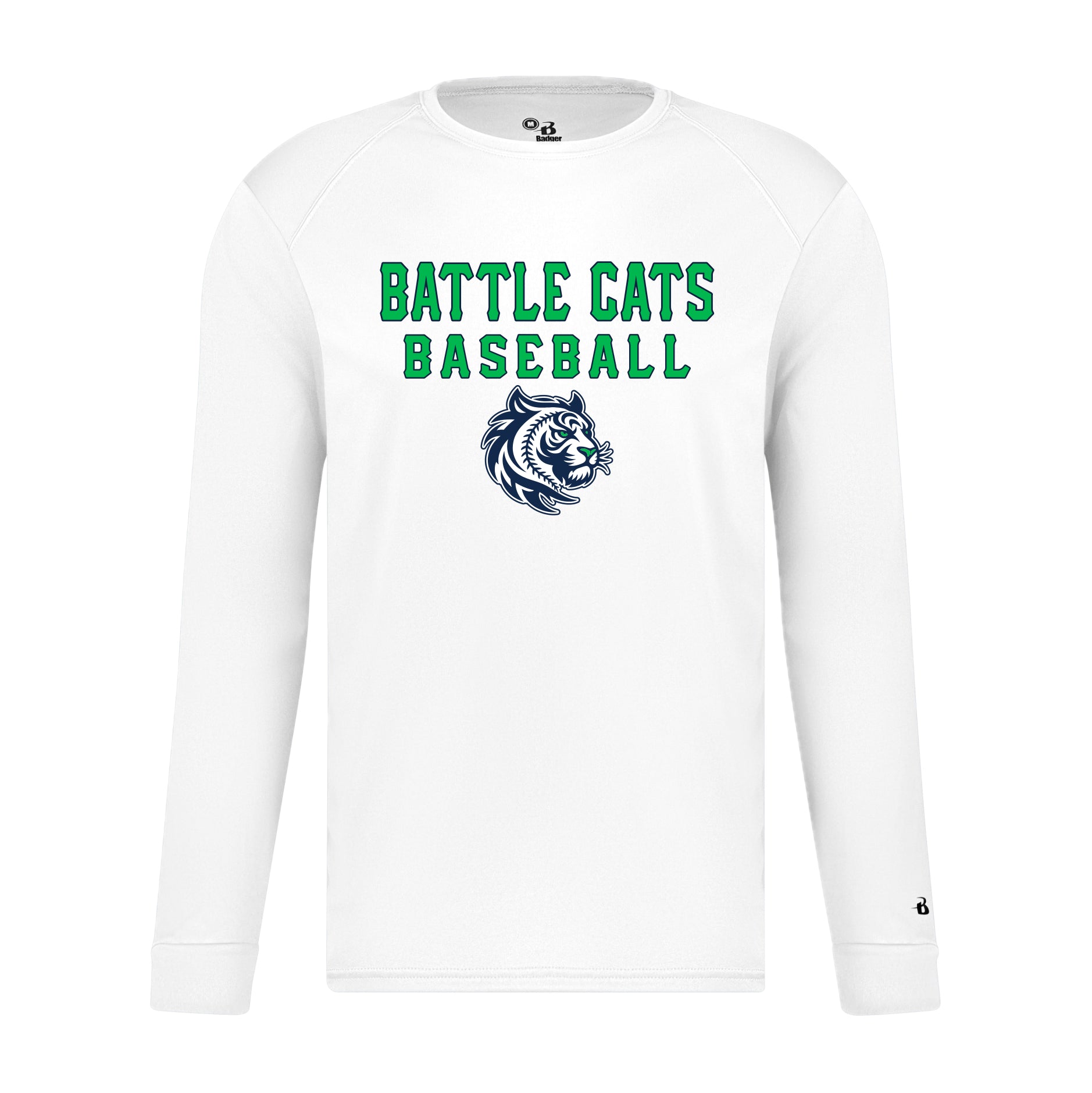 BTBSH03 - 17 White Battle Cats Performance Long Sleeve Tee