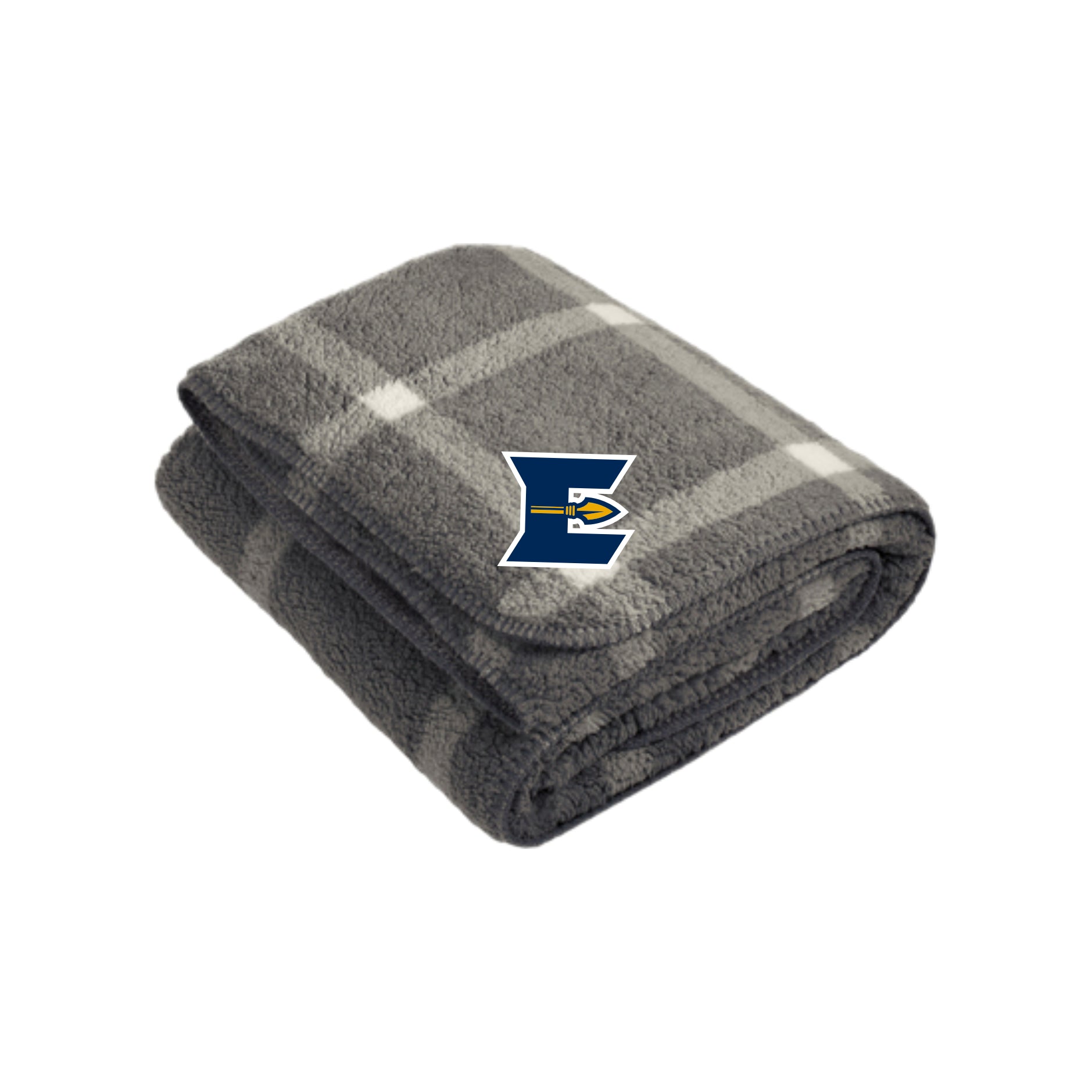 EBANDSH02 - 13 Double-Sided Sherpa/Plush Blanket Marshmallow/ Grey Window Pane